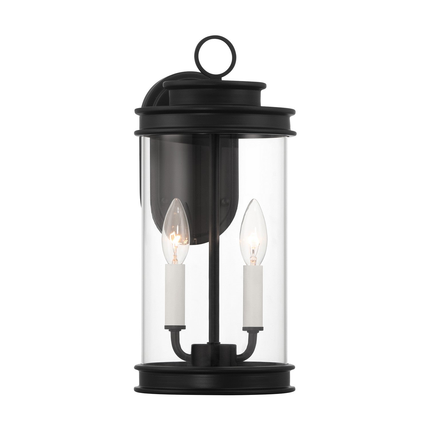 Englewood Two Light Outdoor Wall Lantern in Matte Black