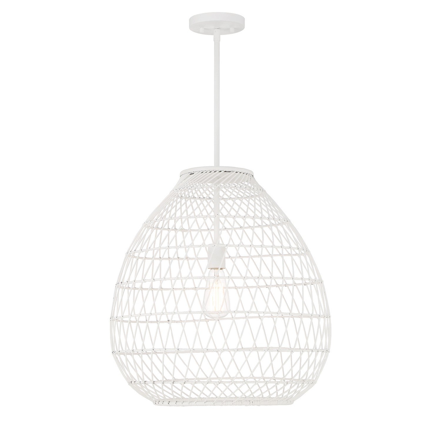 Maya One Light Pendant in Bisque White