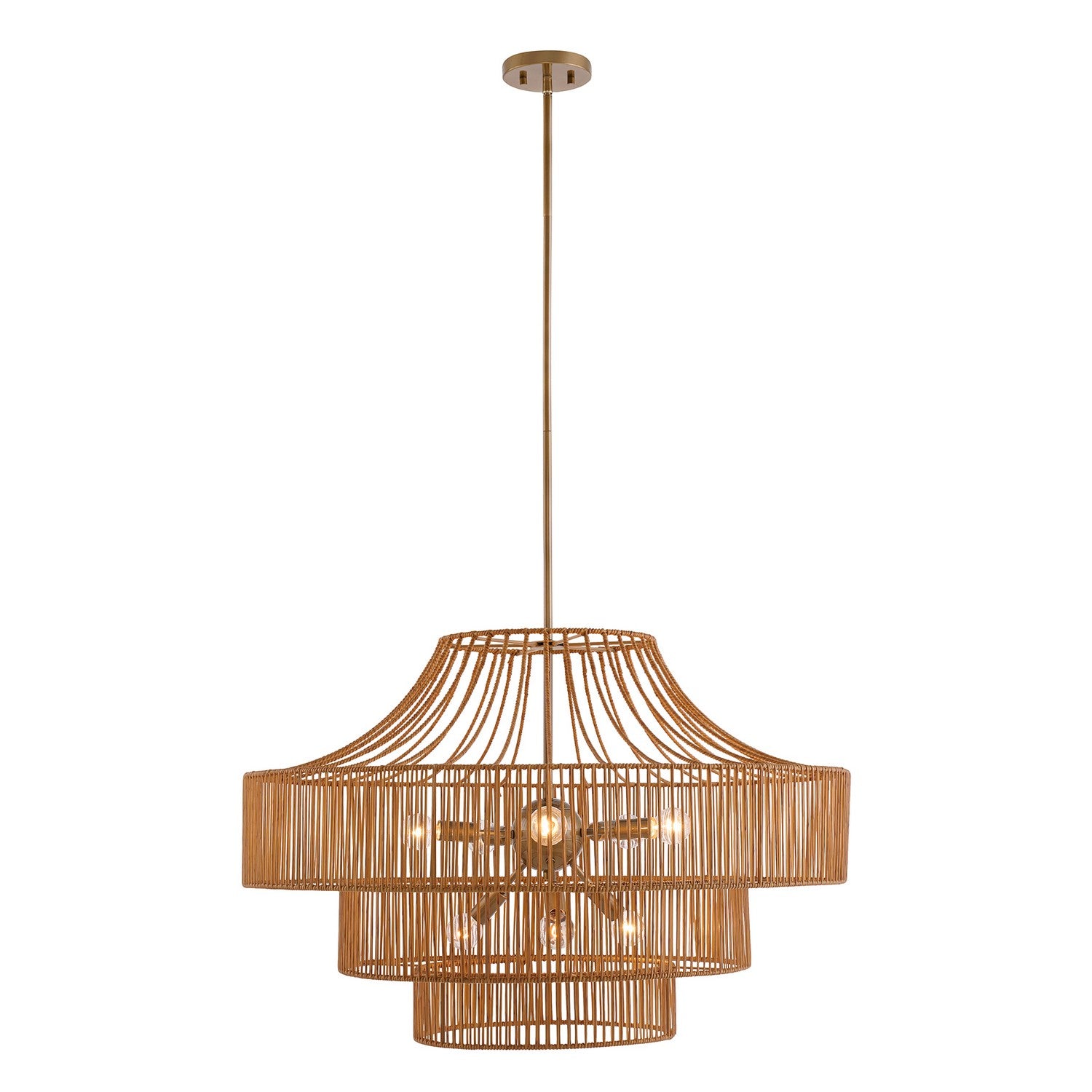 Medlock Eight Light Outdoor Chandelier in Burnished Brass