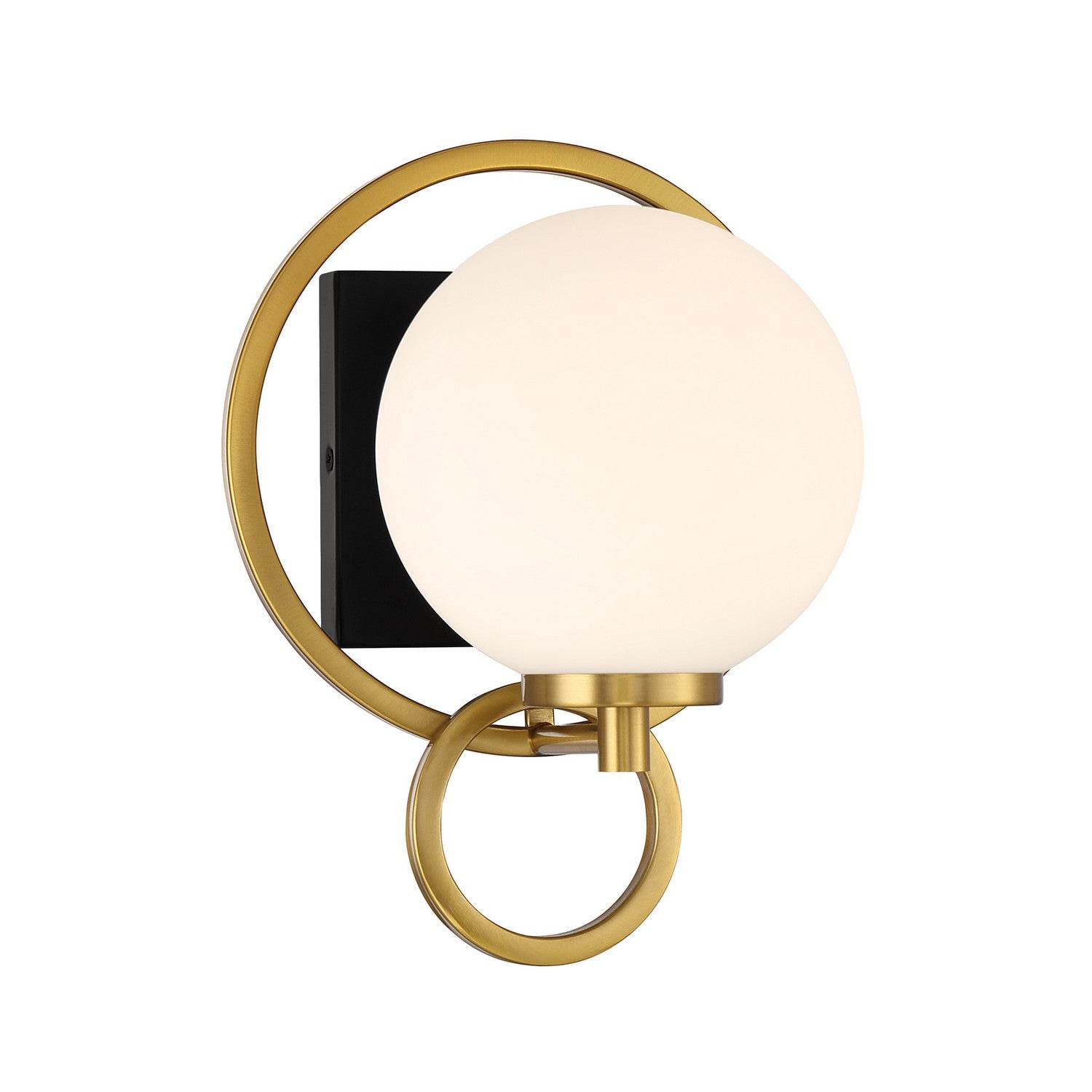Alhambra One Light Wall Sconce in Matte Black with Warm Brass