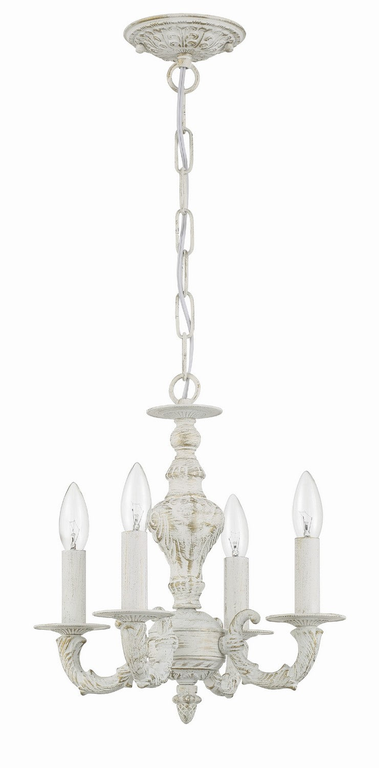 Paris Market Four Light Mini Chandelier in Antique White