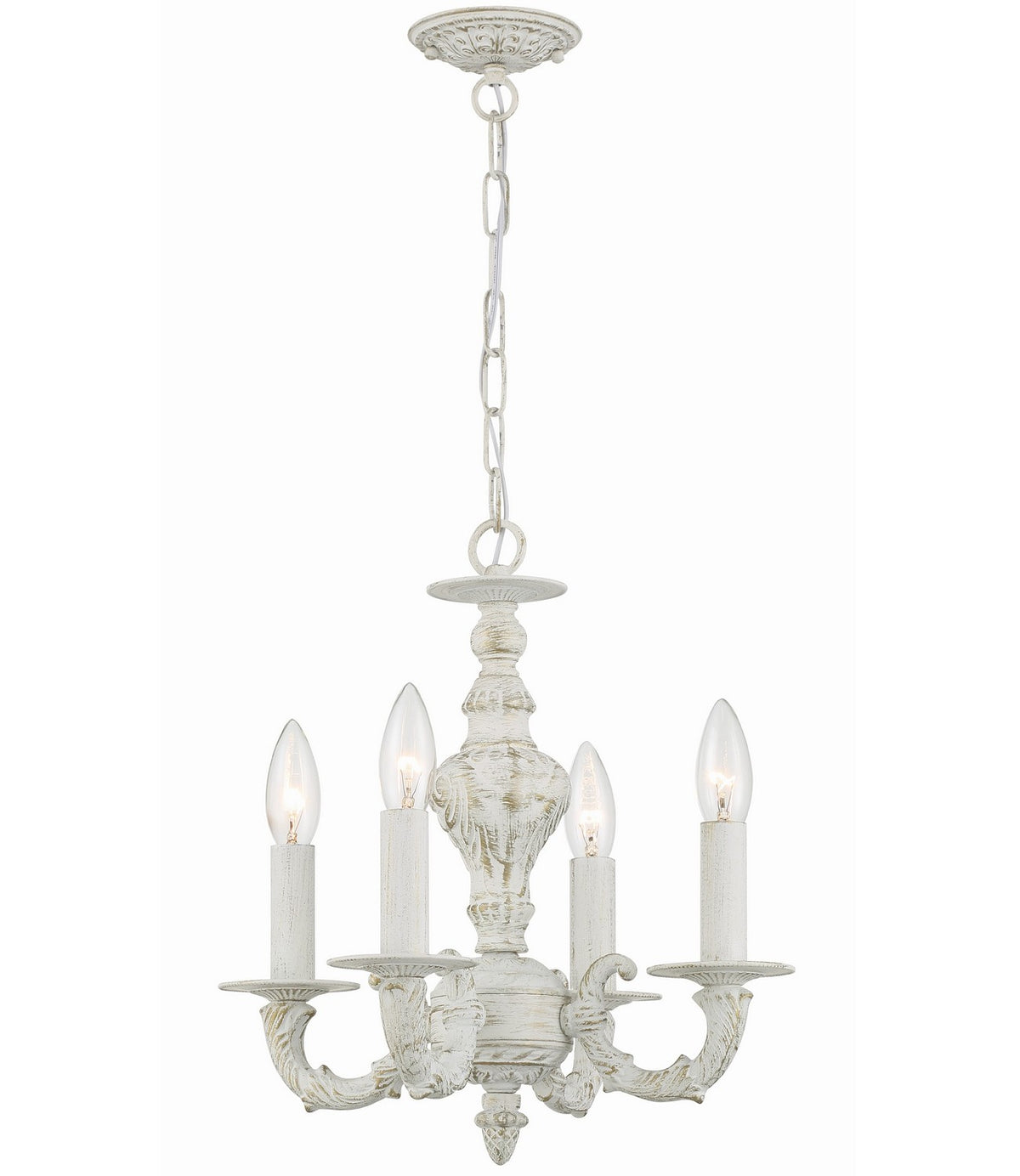 Paris Market Four Light Mini Chandelier in Antique White