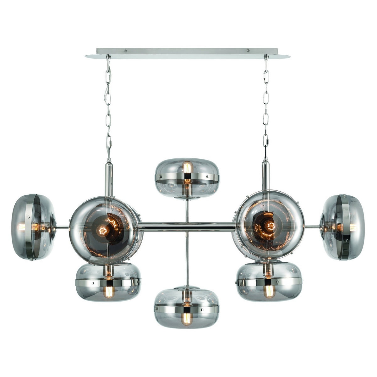 Nottingham Ten Light Chandelier in Polished Nickel