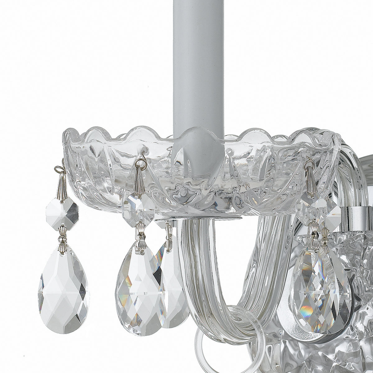 Traditional Crystal One Light Wall Sconce in Polished Chrome