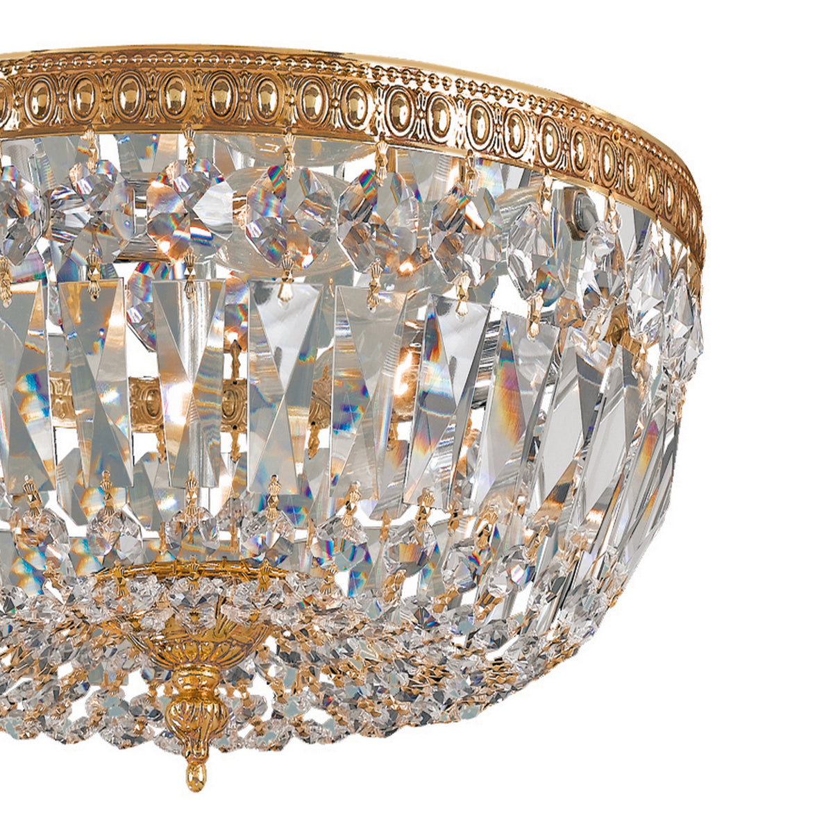 Plafonnier à trois lumières Waltham en laiton vieilli