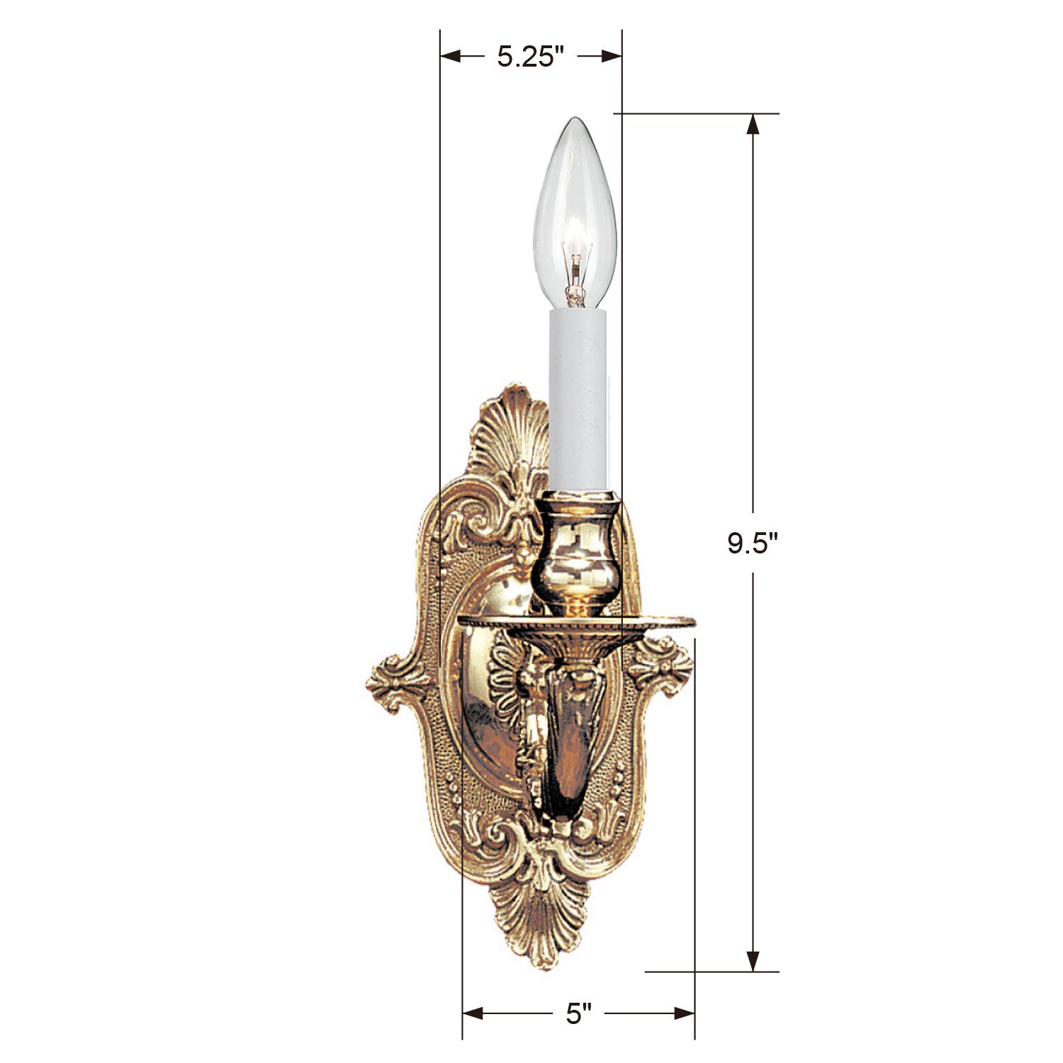 Marlowe One Light Wall Sconce in Polished Brass