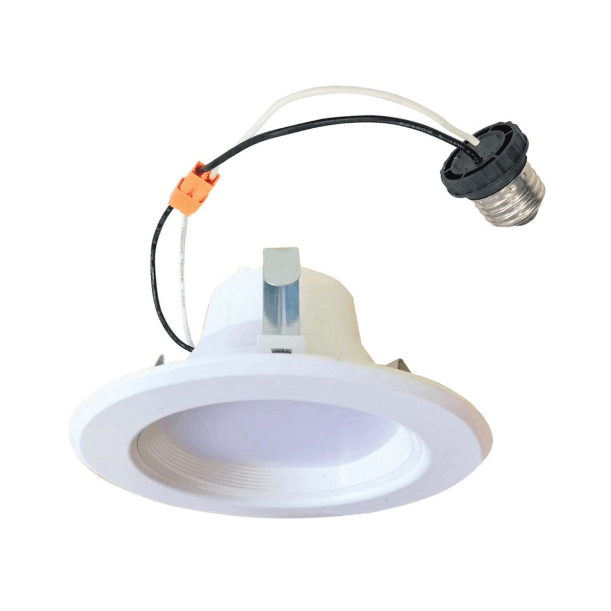 Recessed Downlight in White Round - Baffled Trim - Regressed