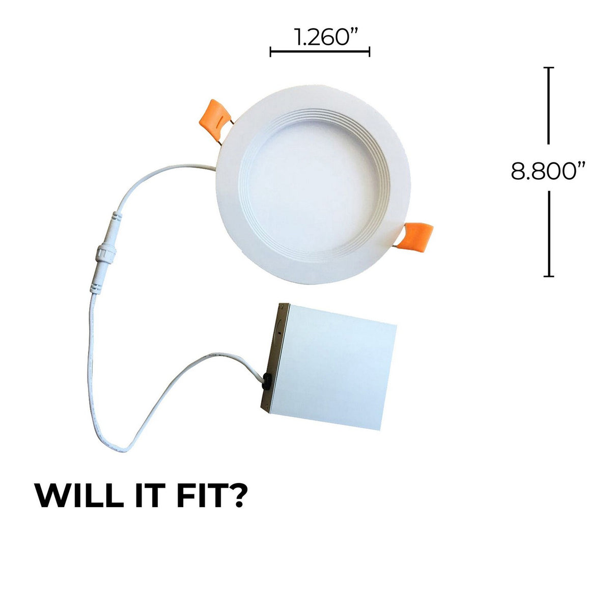 Recessed Downlight in White Round - Baffled Trim - Ultra Slim
