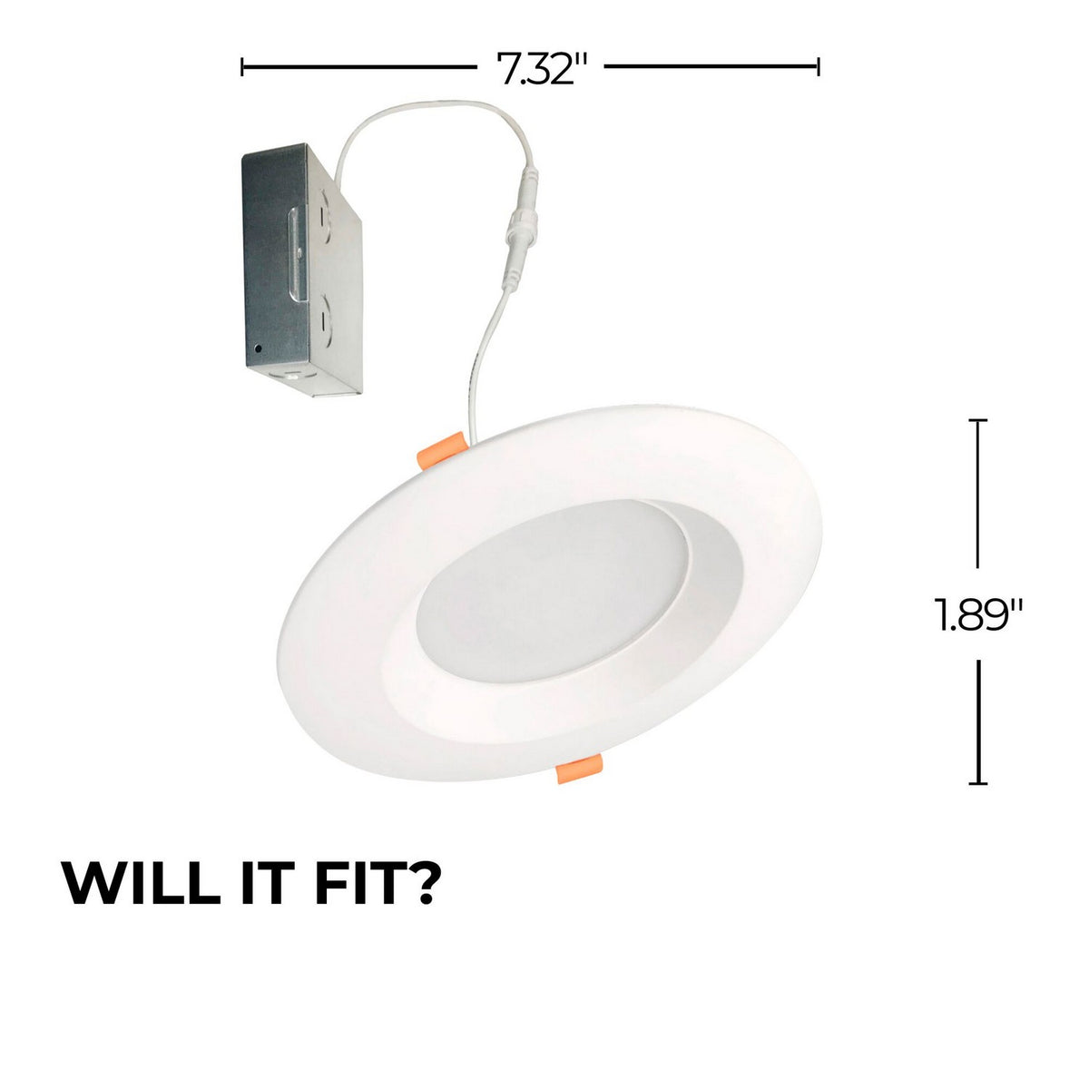 Recessed Downlight in White Round - Smooth Trim - Regressed