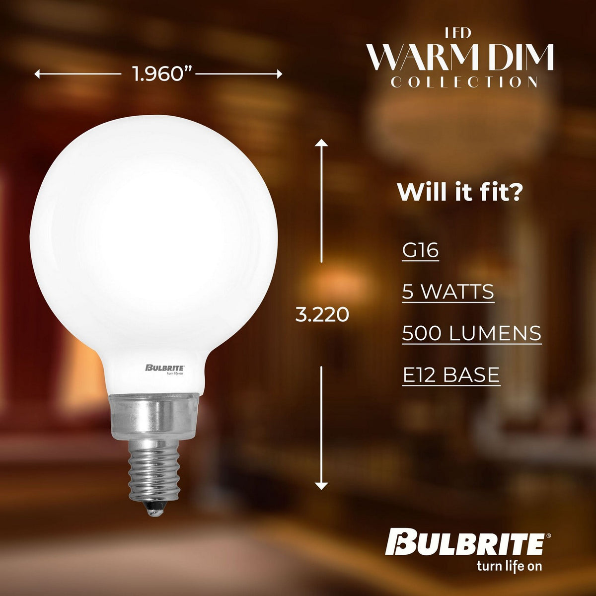 Warm Dim Light Bulb in Milky