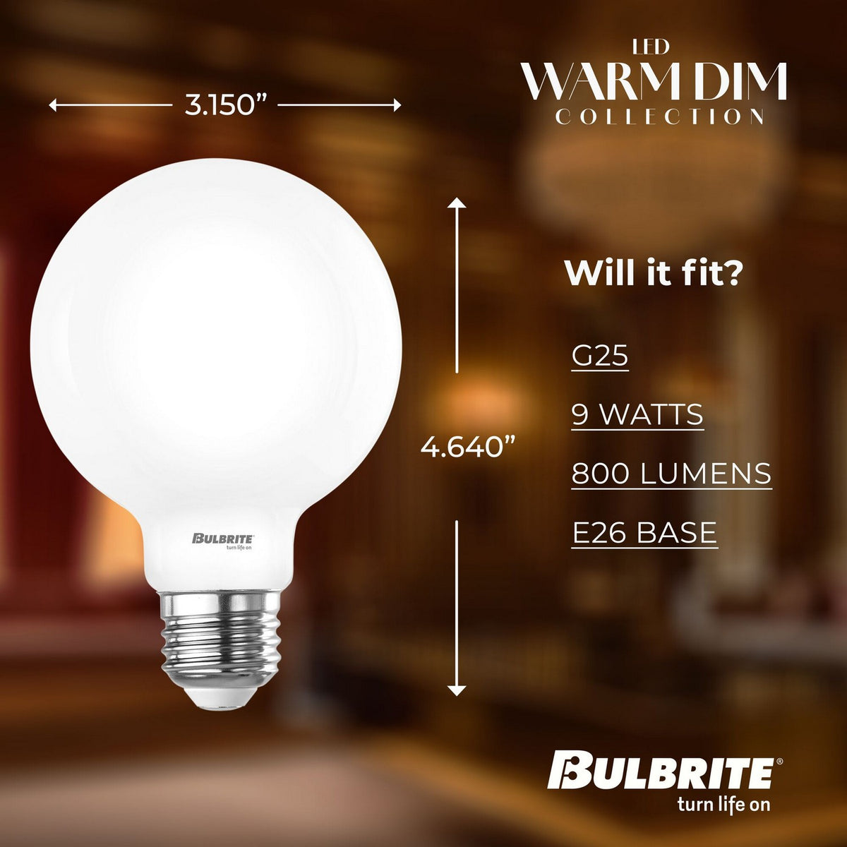 Warm Dim Light Bulb in Milky