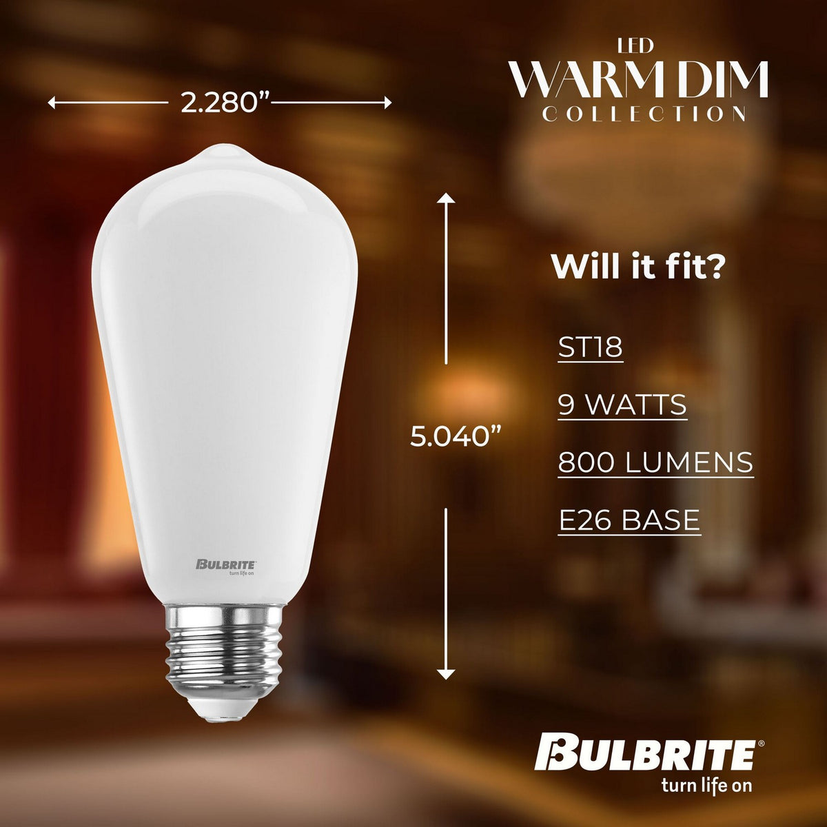 Warm Dim Light Bulb in Milky