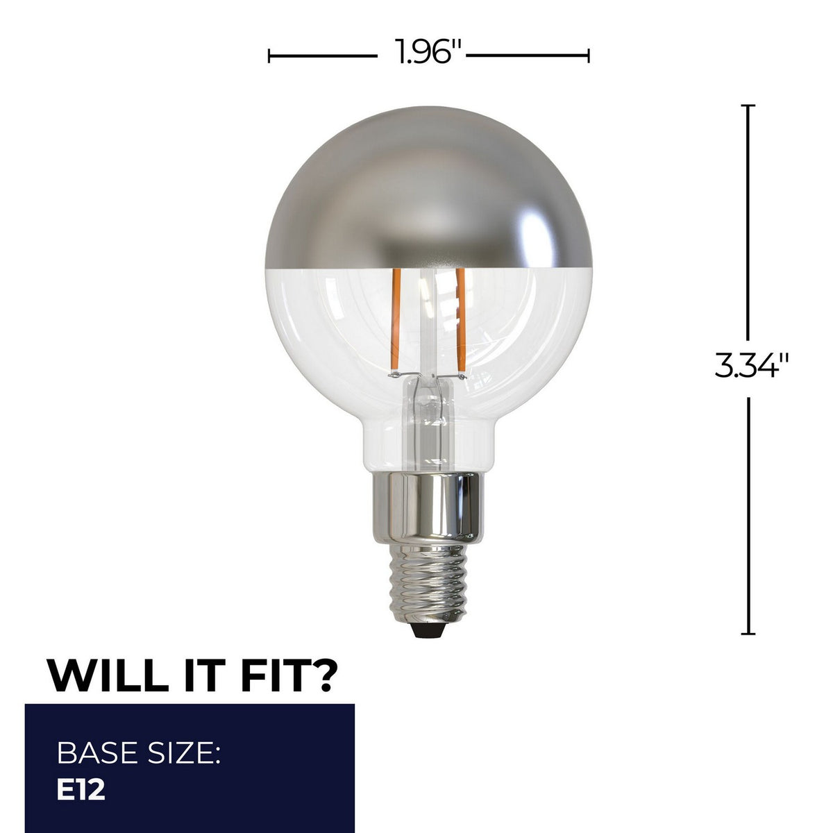 Half Series Light Bulb in Half Chrome