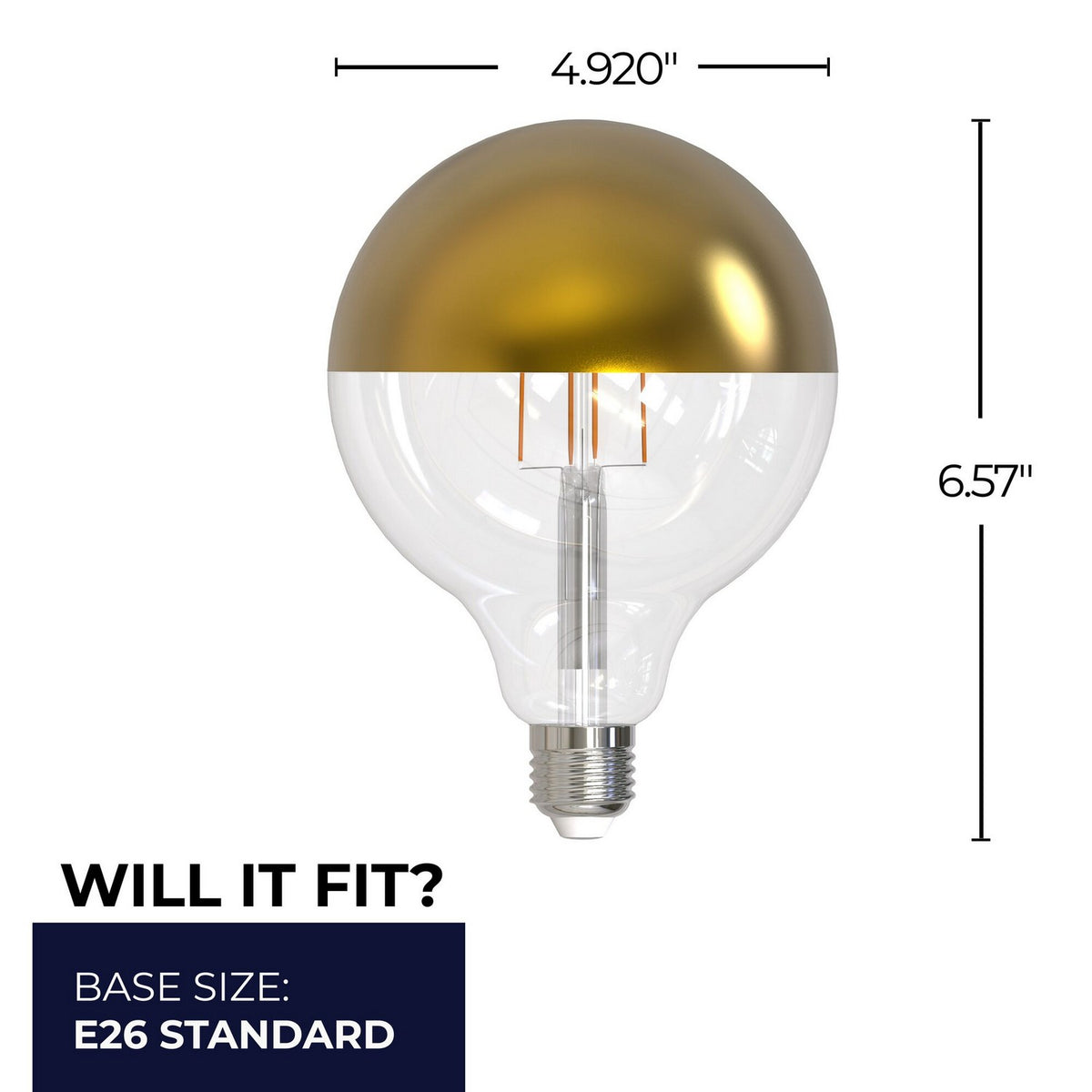 2 Light Bulb in Half Gold