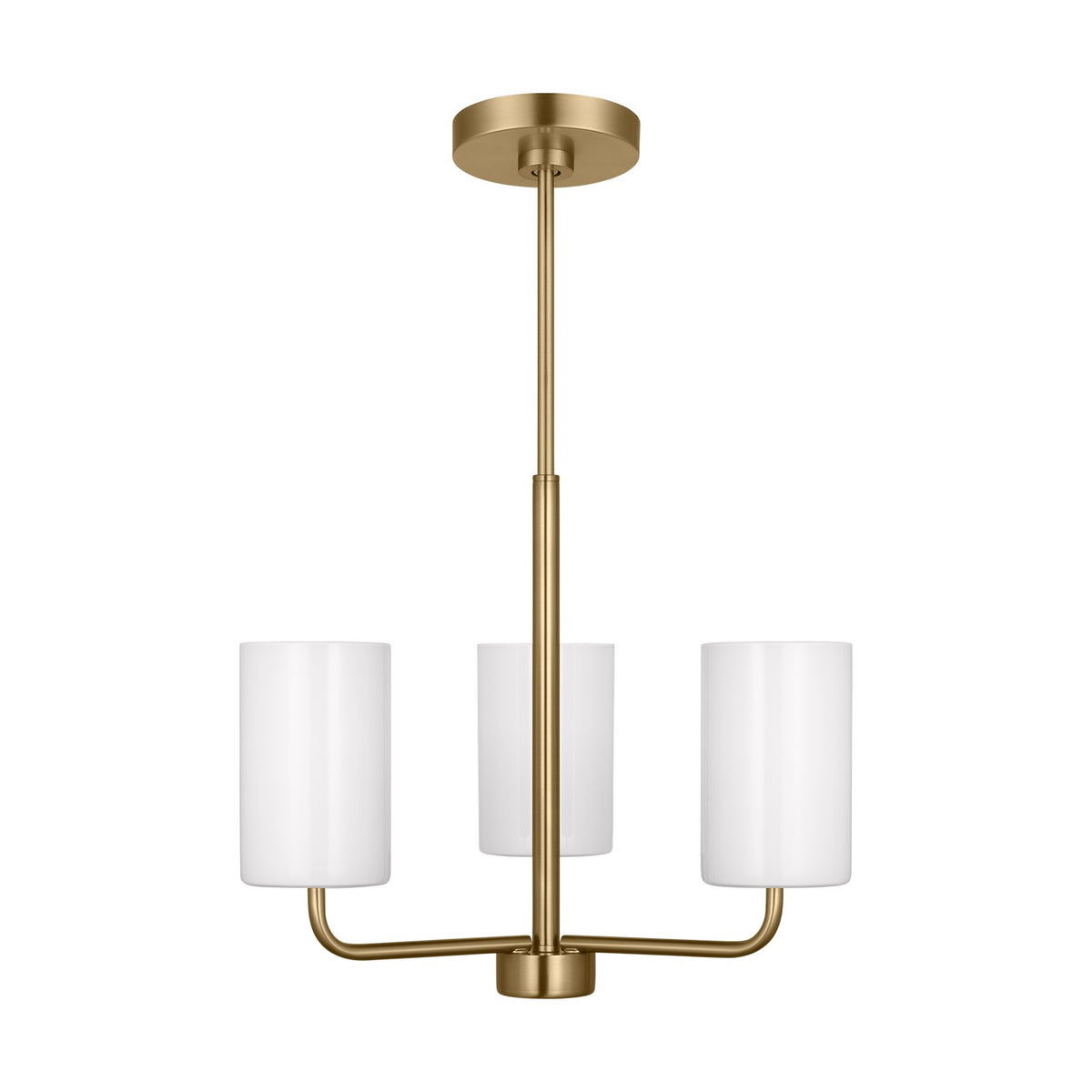 Rhett Three Light Chandelier in Satin Brass