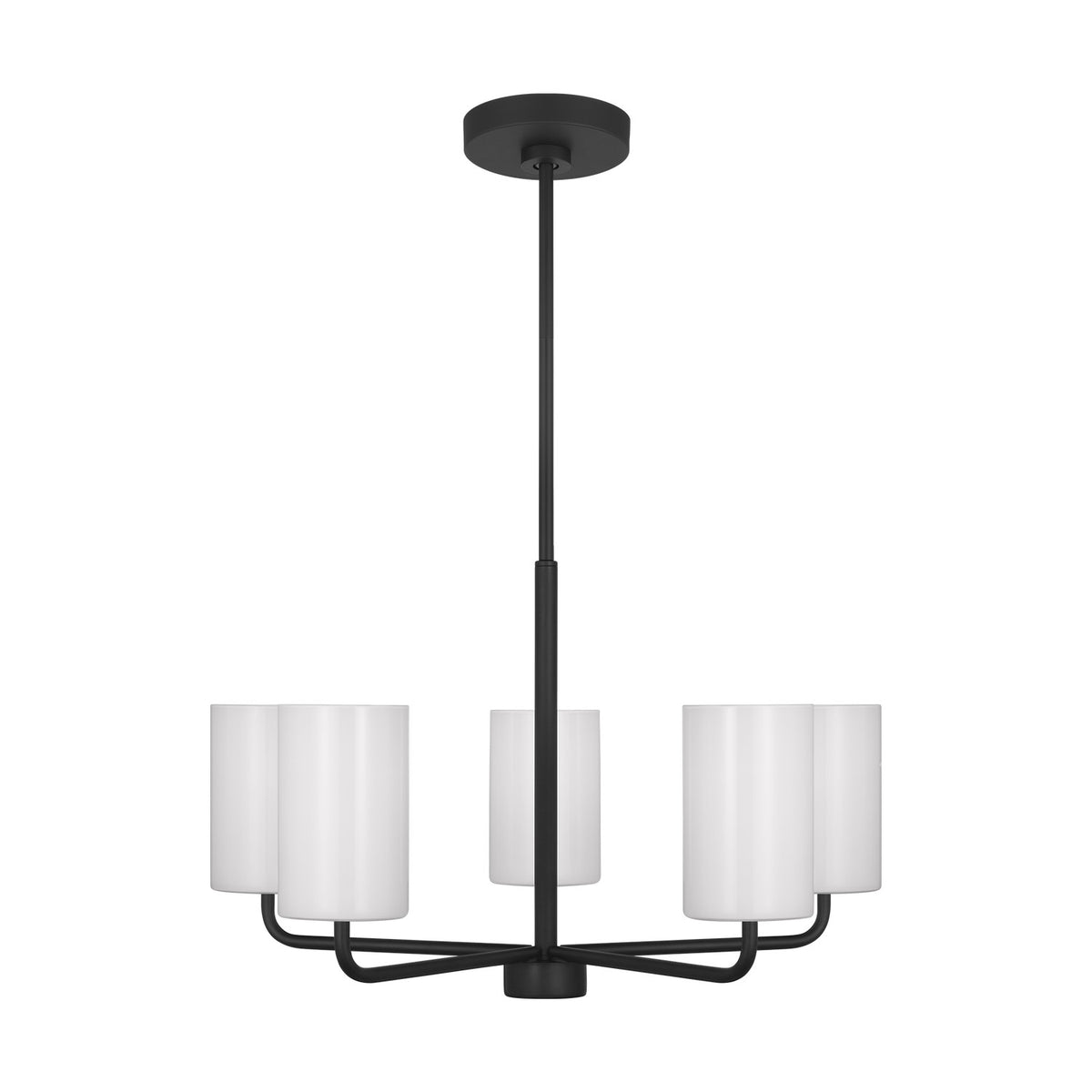 Rhett Five Light Chandelier in Midnight Black