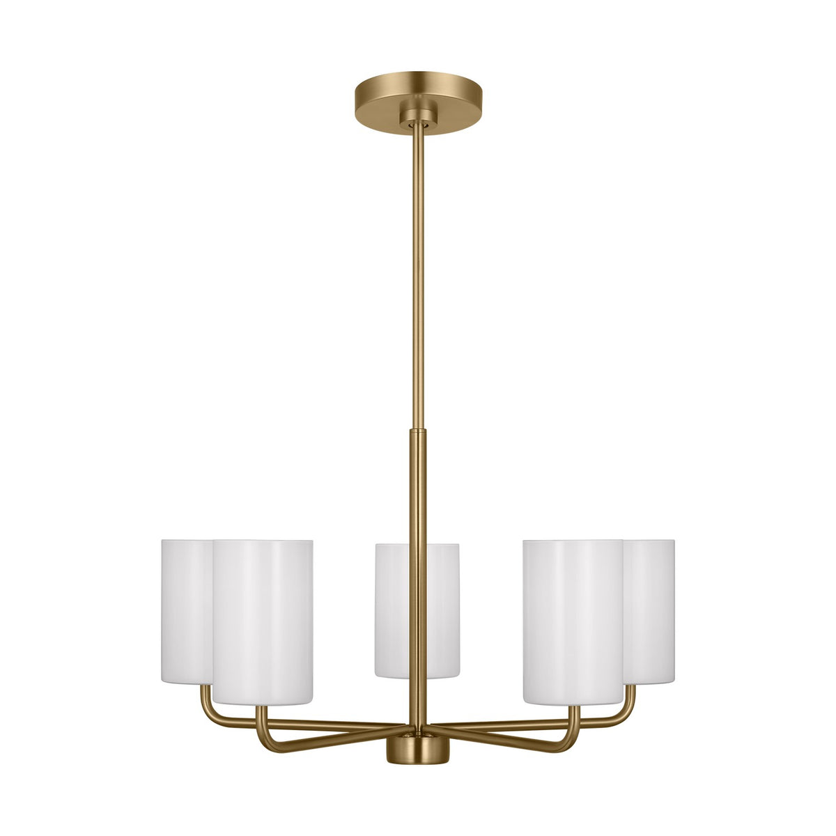 Rhett Five Light Chandelier in Satin Brass