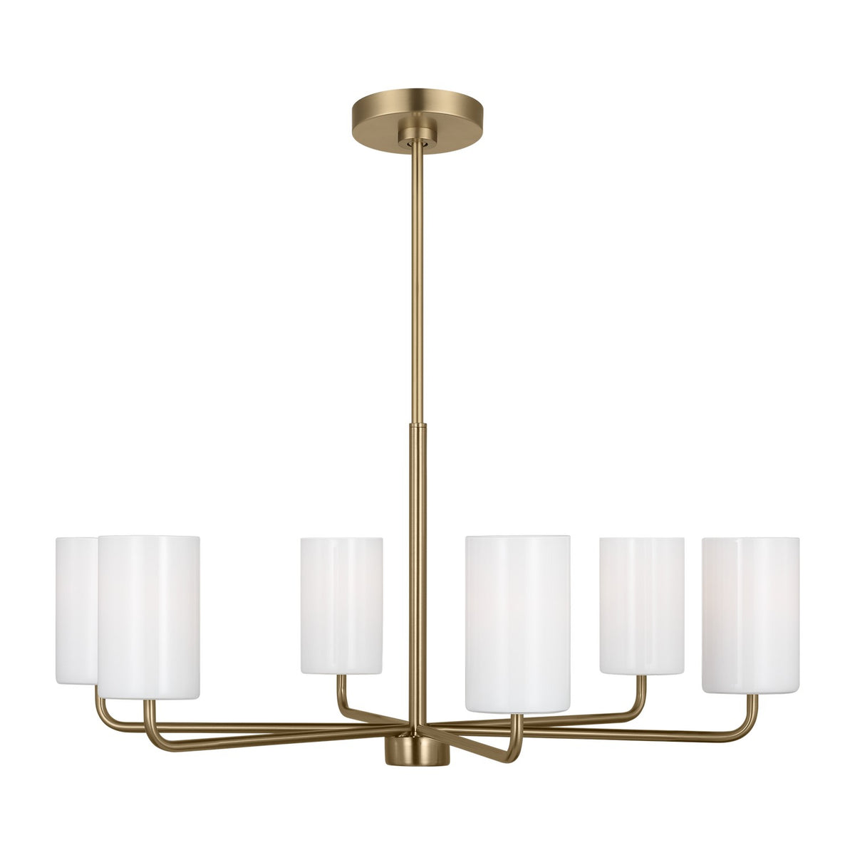 Rhett Six Light Chandelier in Satin Brass