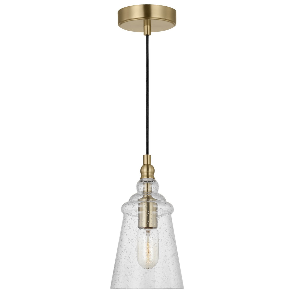 Loras One Light Mini Pendant in Satin Brass