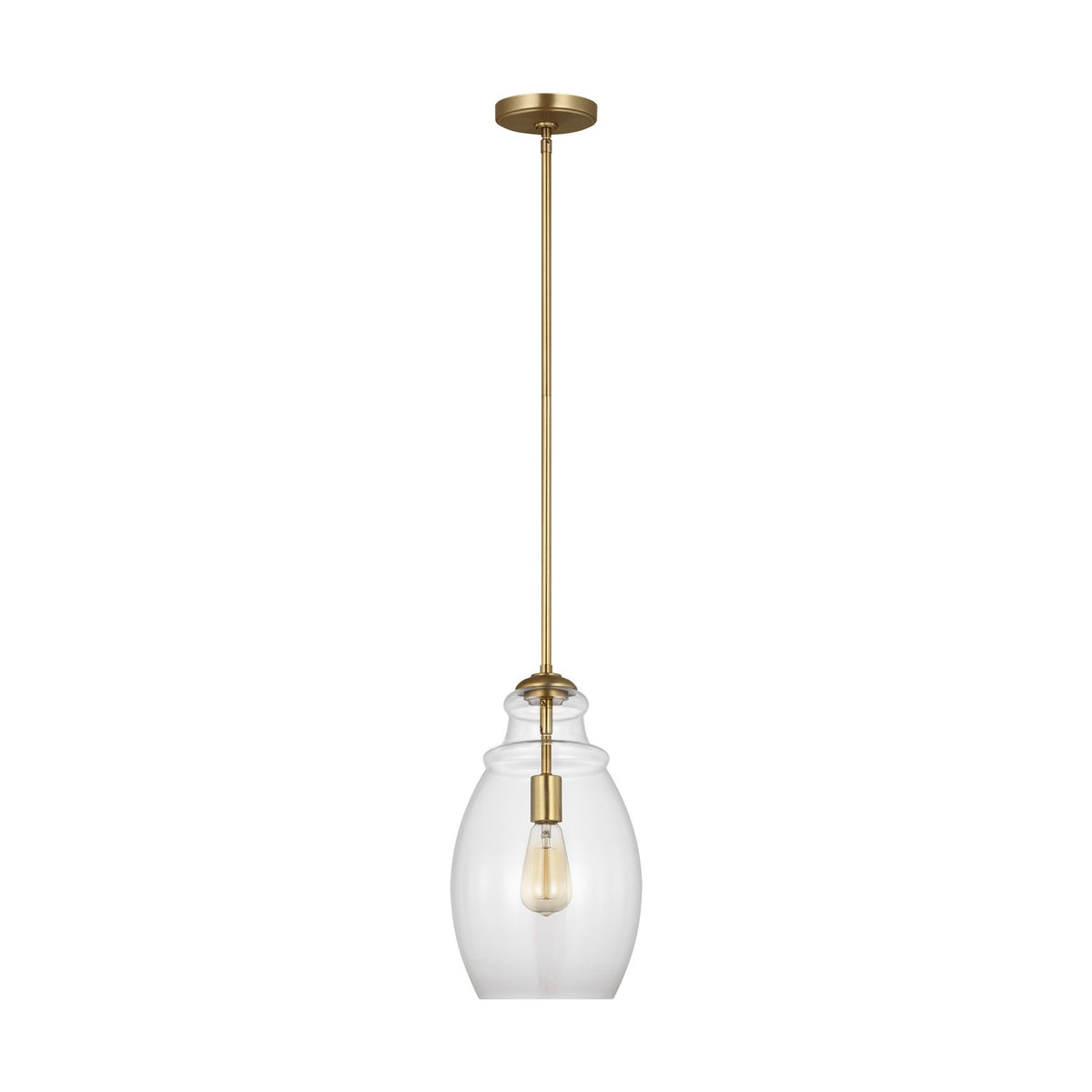 Marino One Light Pendant in Satin Brass