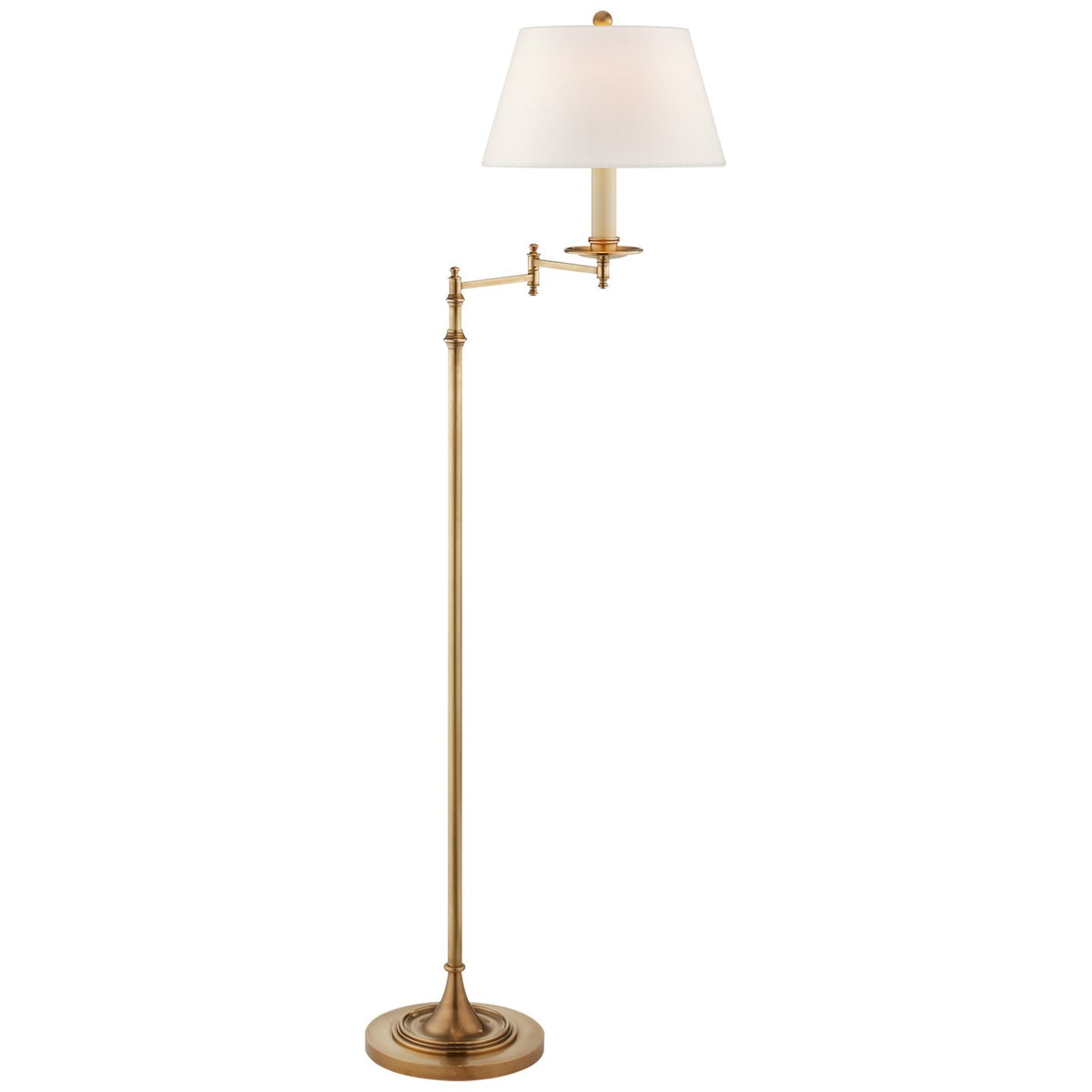 Dorchester3 One Light Swing Arm Floor Lamp in Antique-Burnished Brass