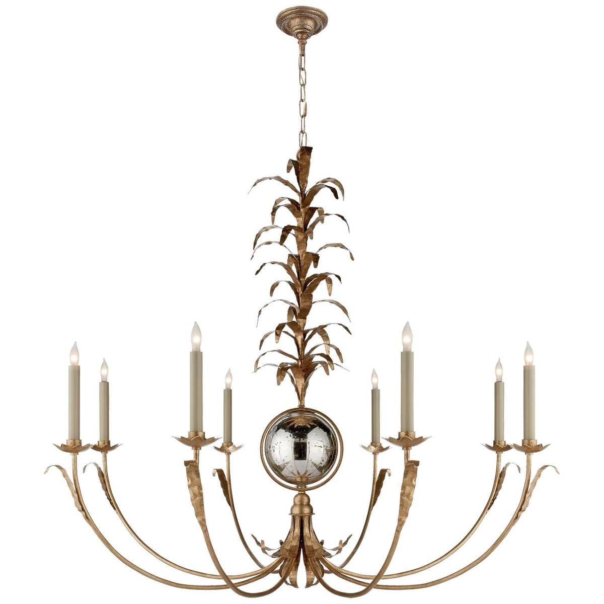 gramercy Eight Light Chandelier in Gilded Iron