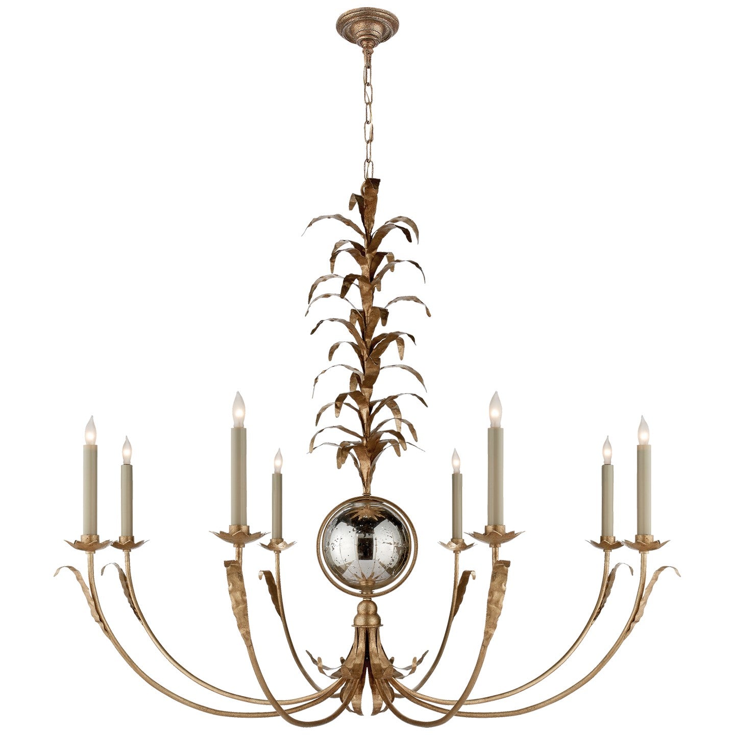 gramercy Eight Light Chandelier in Gilded Iron