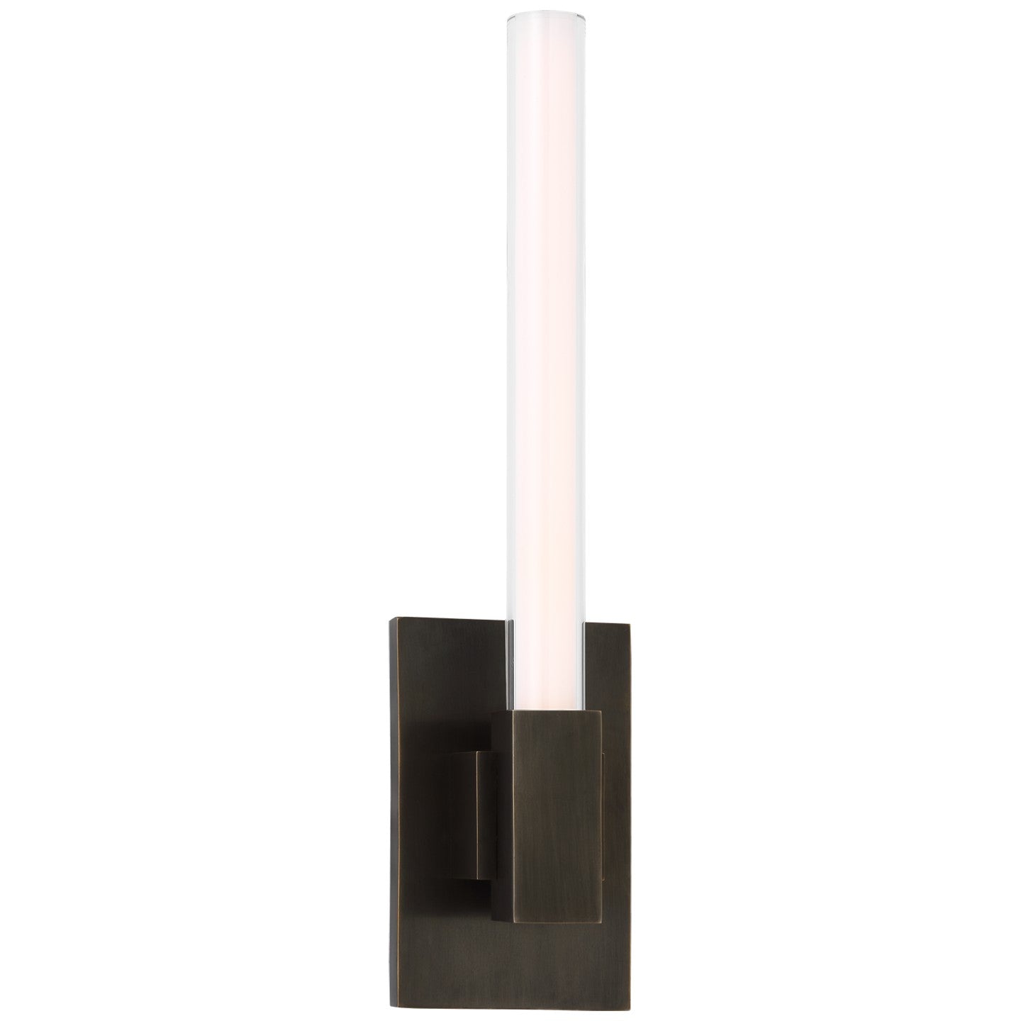 Mafra Small Sconce in Hand-Rubbed Antique Brass with White Glass