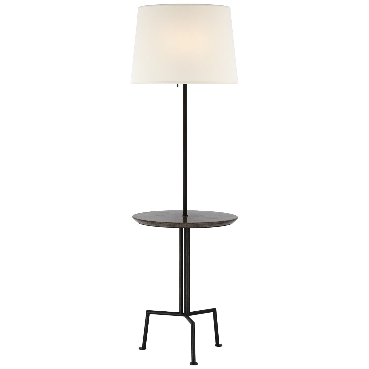 Tavlian LED Floor Lamp in Aged Iron and Gray Marble