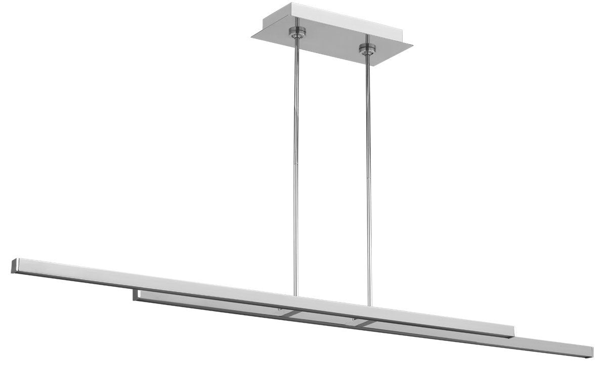 Stagger LED Linear Suspension in Polished Stainless Steel