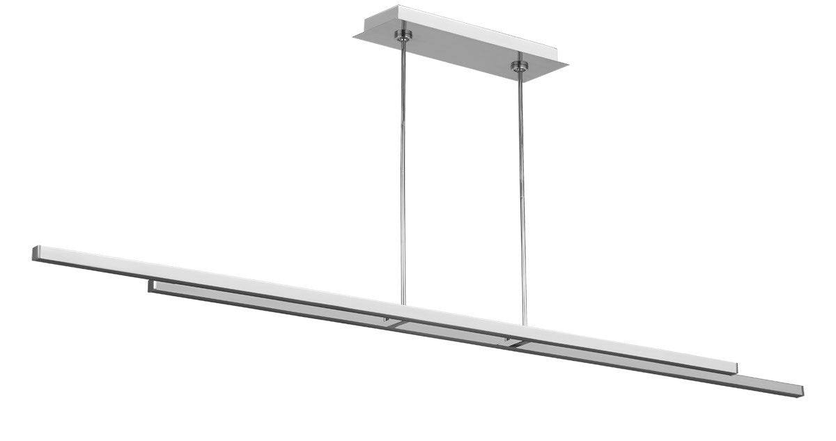 Stagger LED Linear Suspension in Polished Stainless Steel