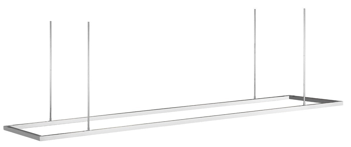 Stagger LED Linear Suspension in Polished Stainless Steel