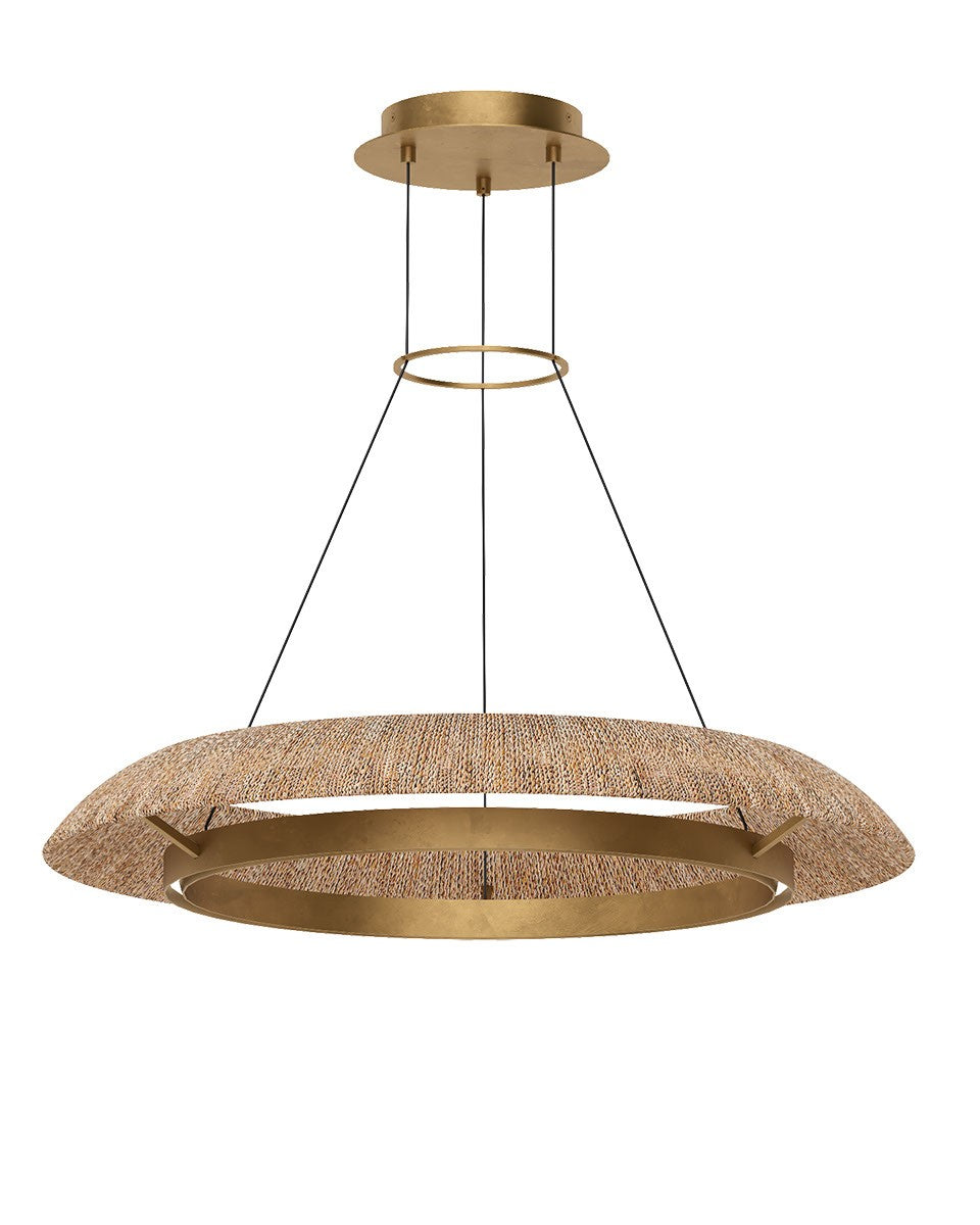 Noa LED Chandelier in Hand Rubbed Antique Brass