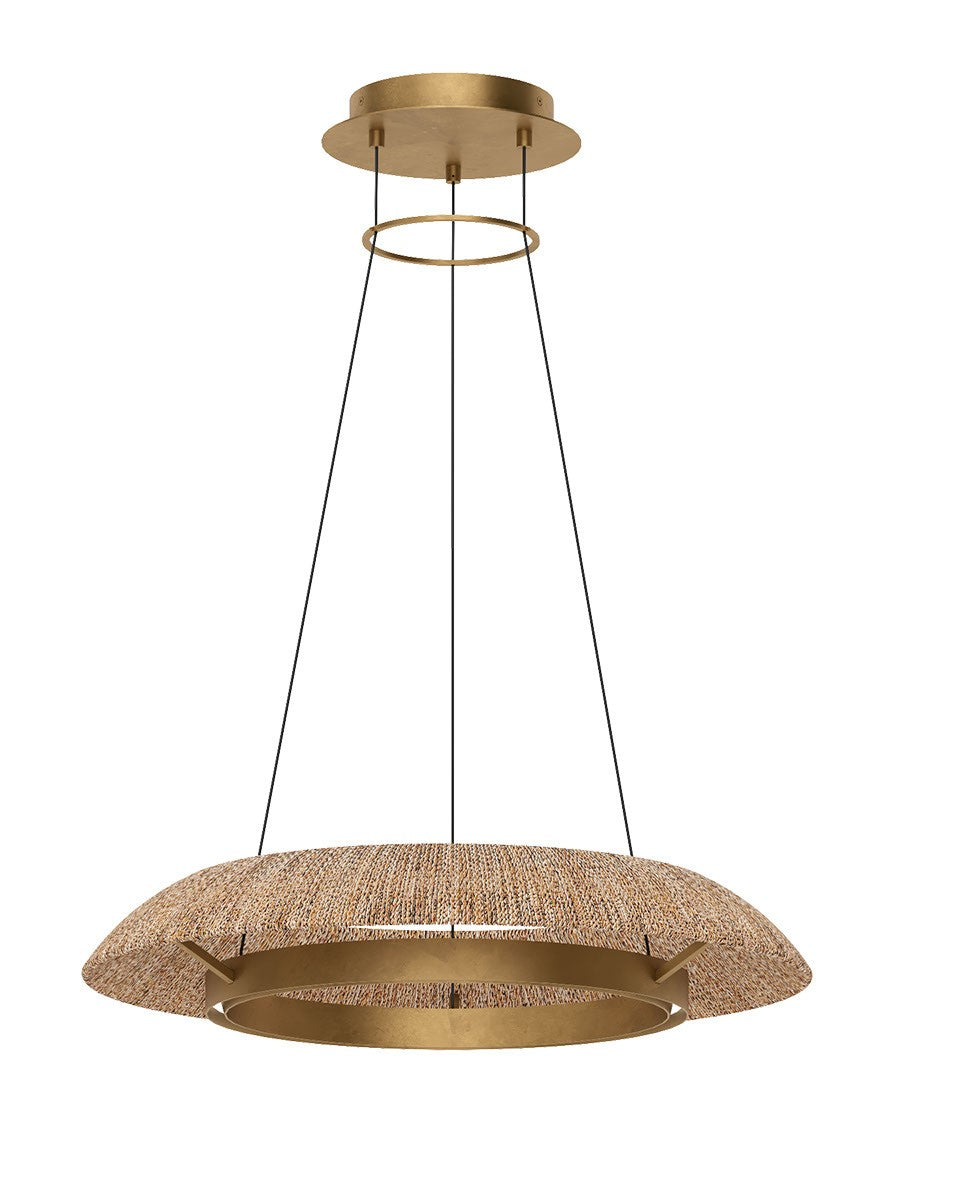 Noa LED Chandelier in Hand Rubbed Antique Brass
