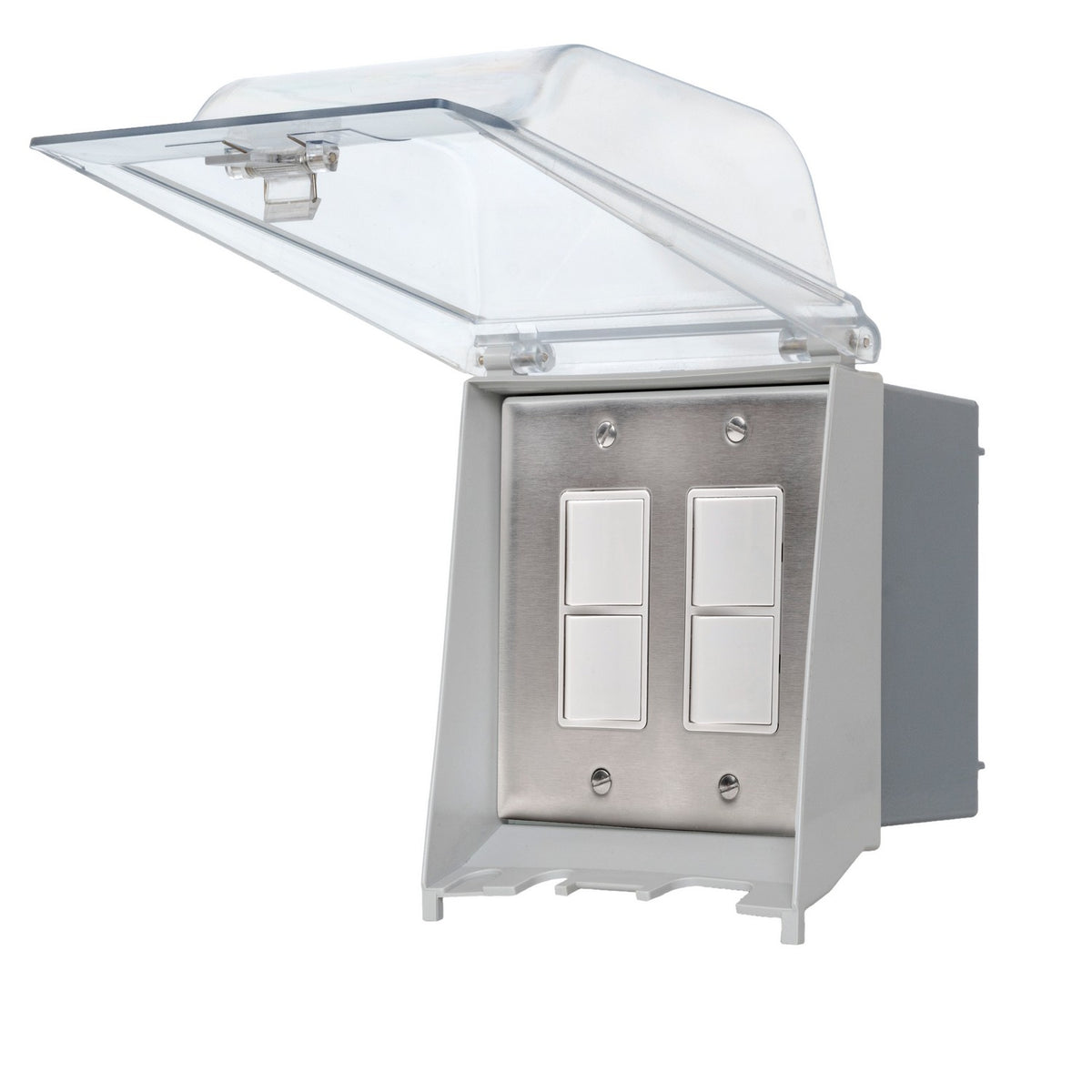 On/Off Switch Surface Mount Dual Duplex Stack Switch in Stainless Steel