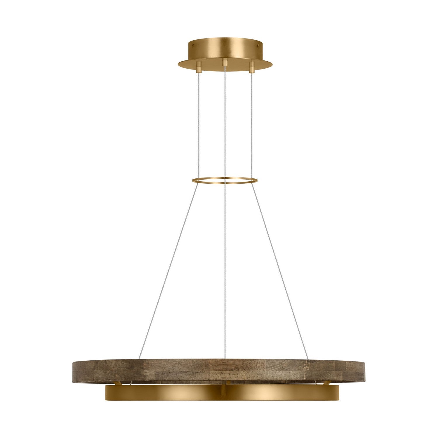Grace Chandelier in Natural Brass/ Weathered Oak