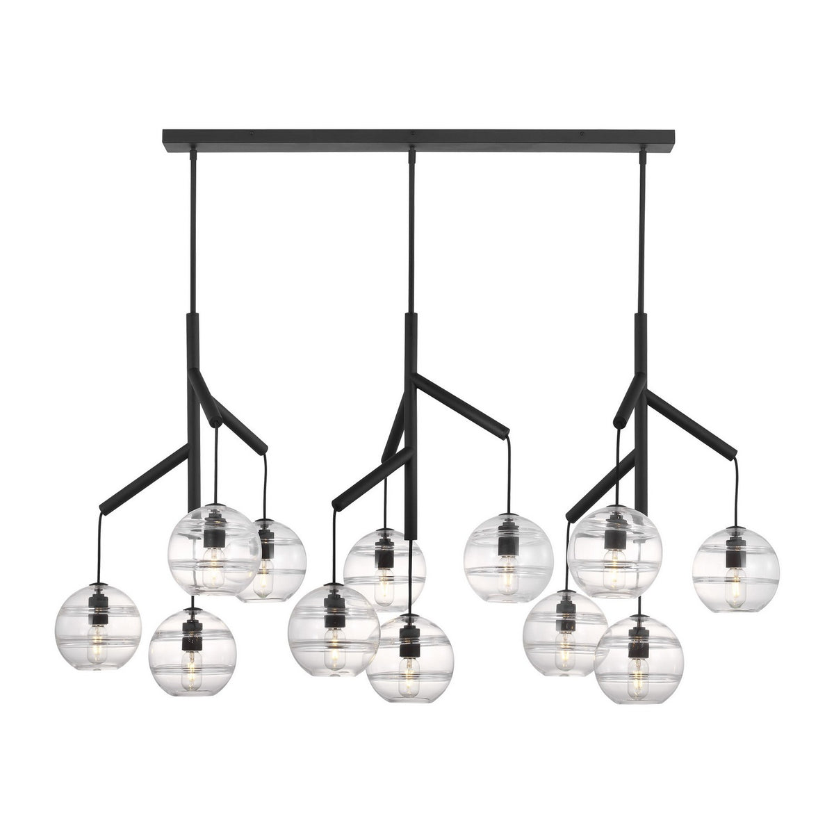 Sedona 12 Light Chandelier in Nightshade Black