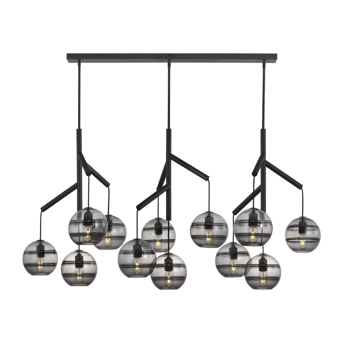 Sedona 12 Light Chandelier in Nightshade Black