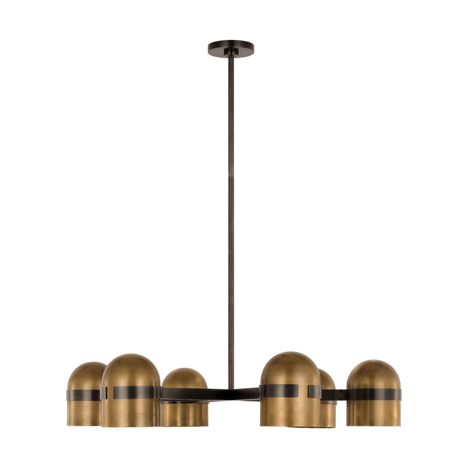 Octavia Chandelier in Blackened Bronze/Bright Worn Brass