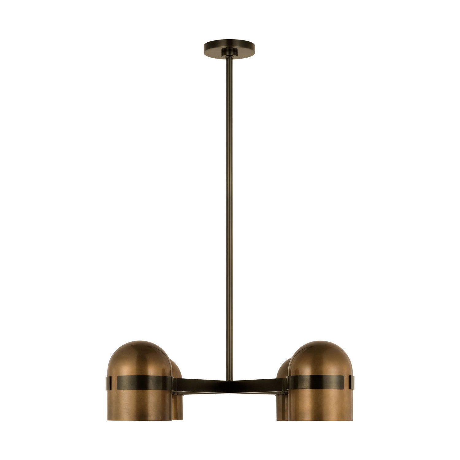 Octavia Chandelier in Blackened Bronze/Bright Worn Brass