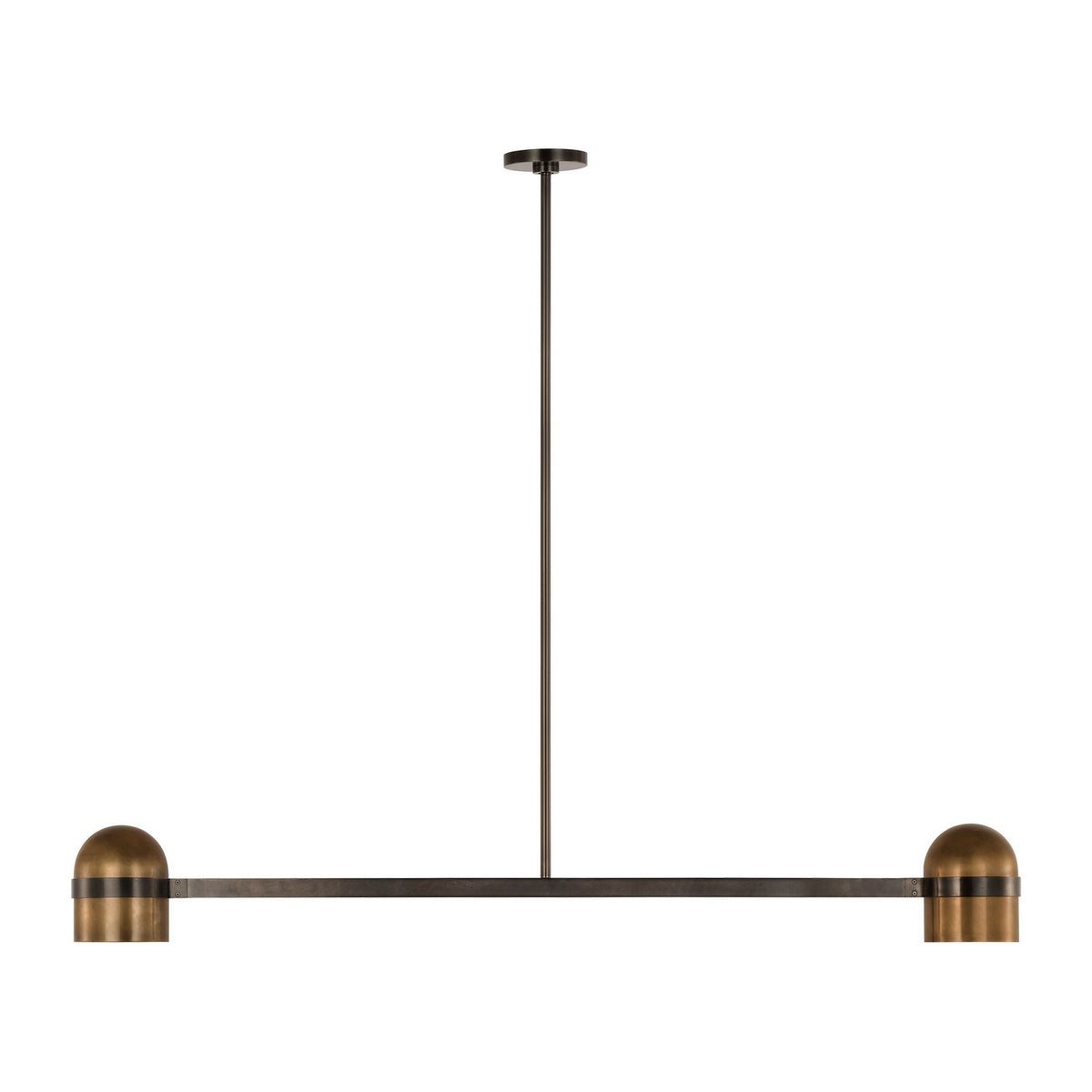 Octavia LED Linear Chandelier in Blackened Bronze/Bright Worn Brass