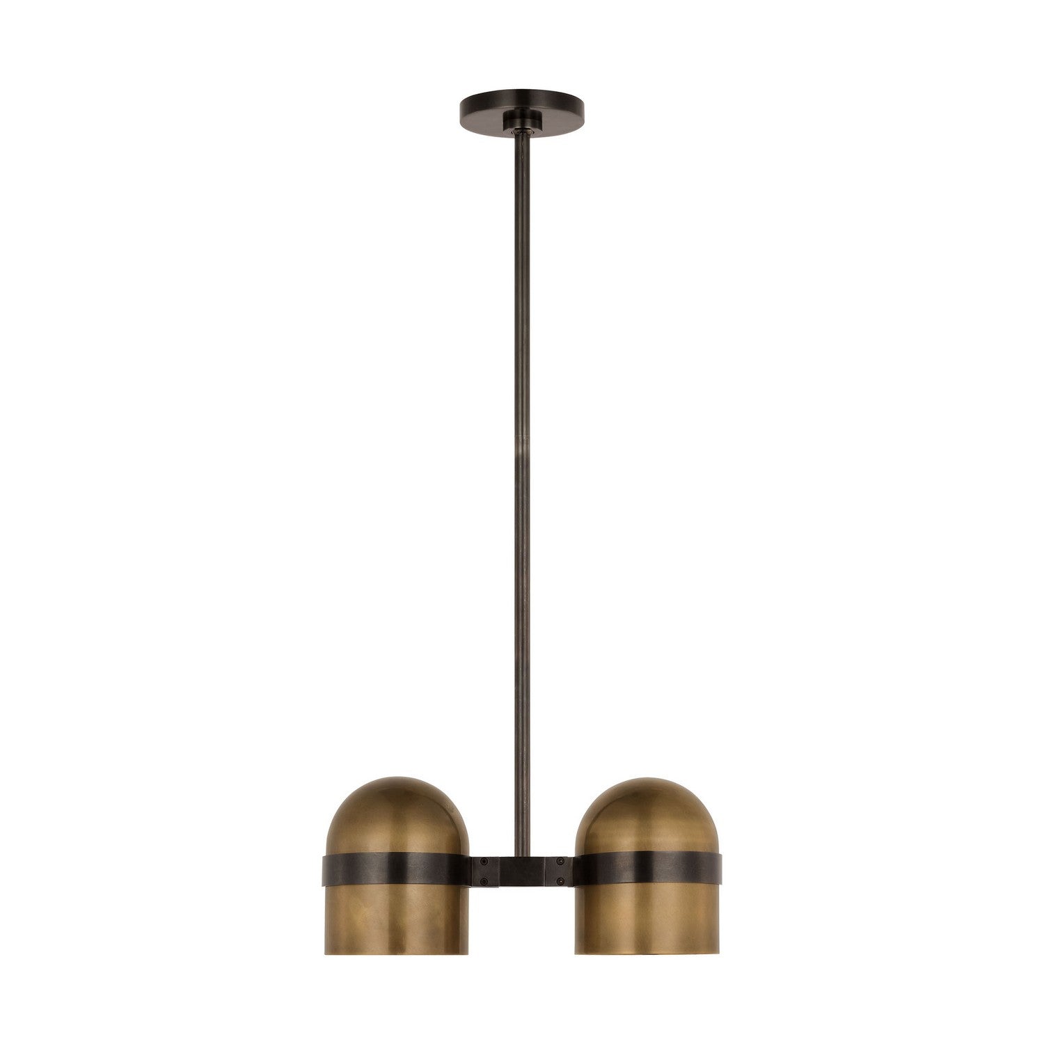 Octavia LED Pendant in Blackened Bronze/Bright Worn Brass
