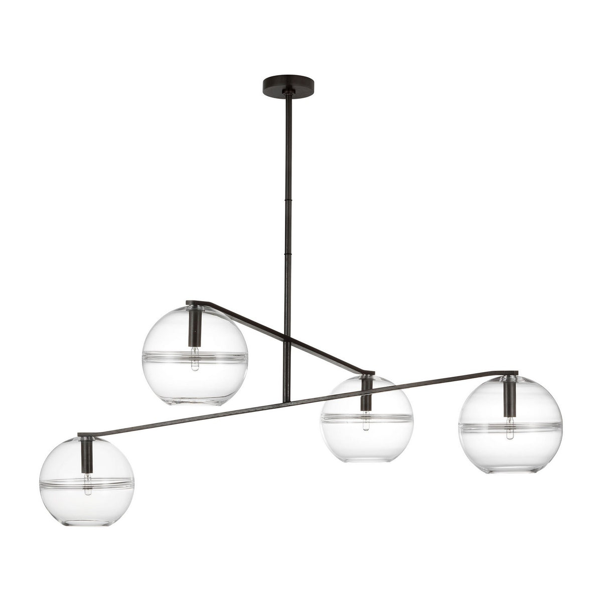 Lowing Four Light Chandelier in Blackened Forged