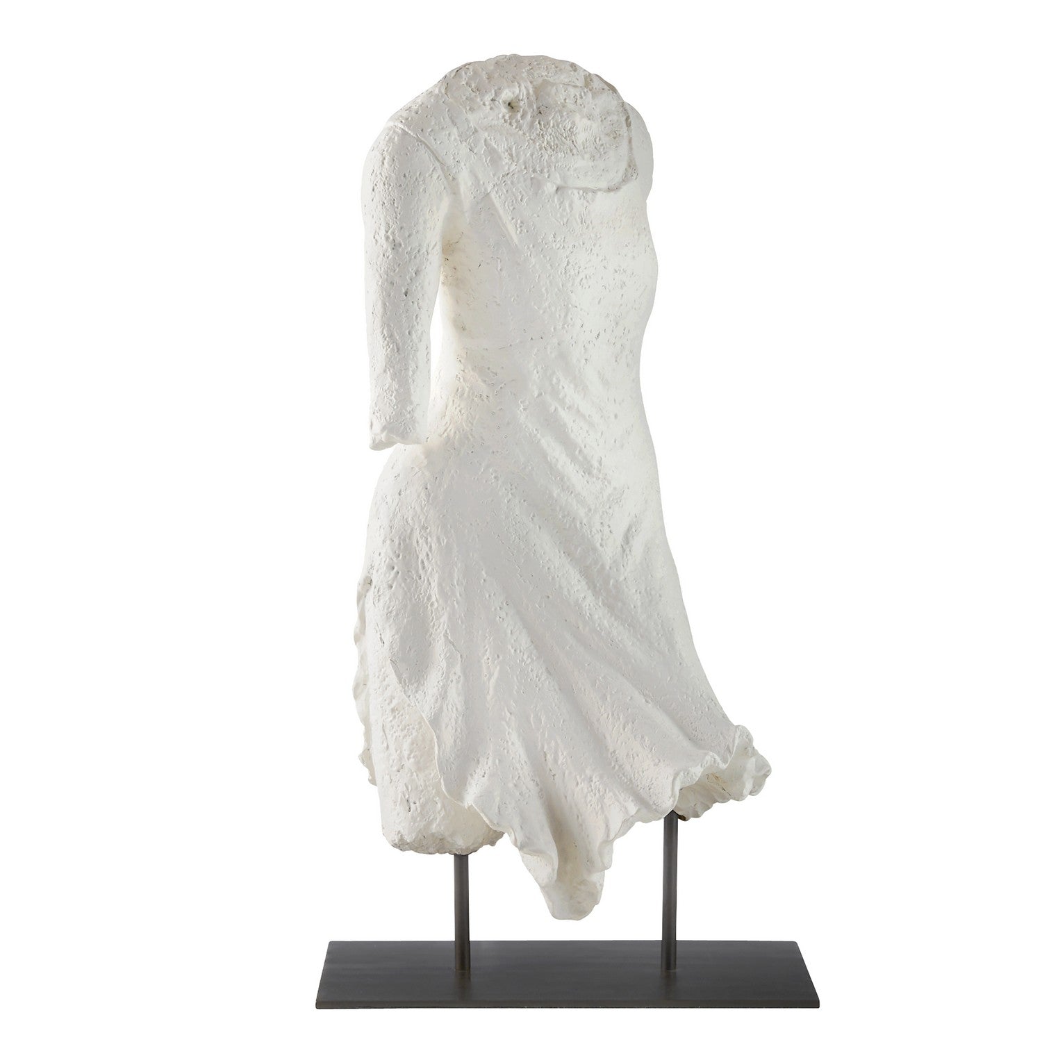 Decilia Sculpture in Matte White Plaster/English Bronze