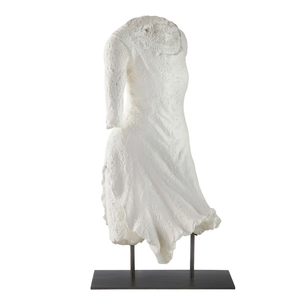 Sculpture Decilia en plâtre blanc mat/bronze anglais