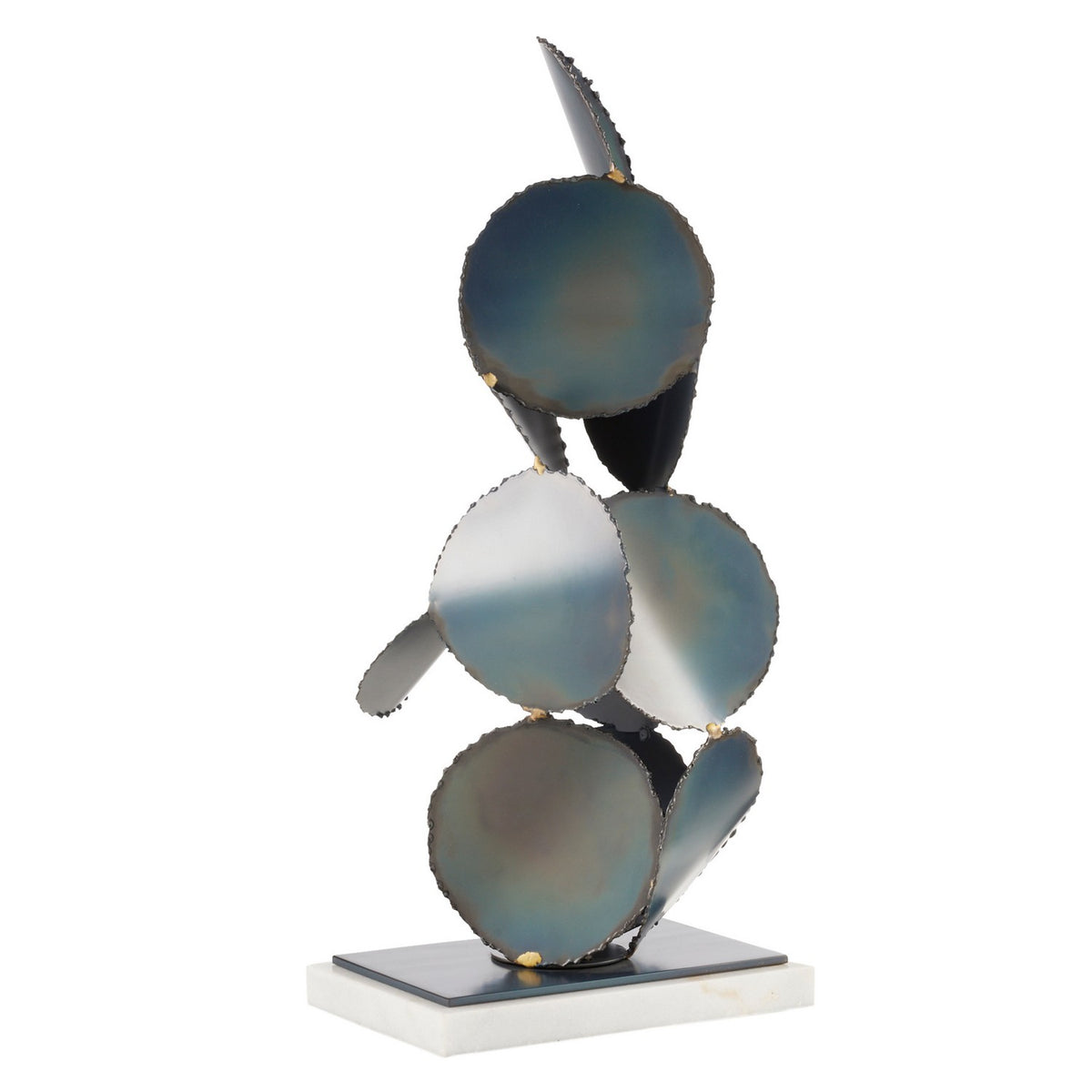 Kensey Sculpture in Burnt Iron/White