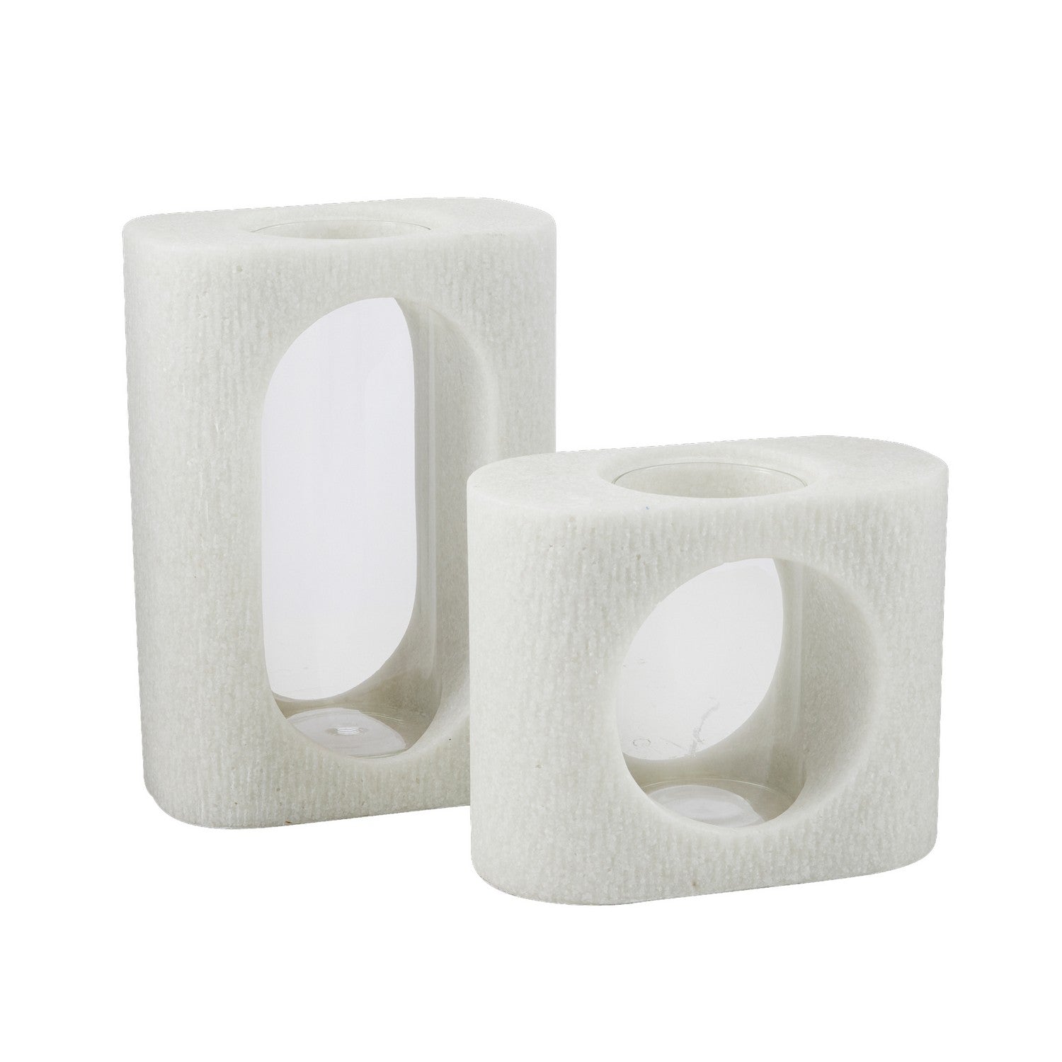 Emilie Vases, Set of 2 in Ivory/Clear