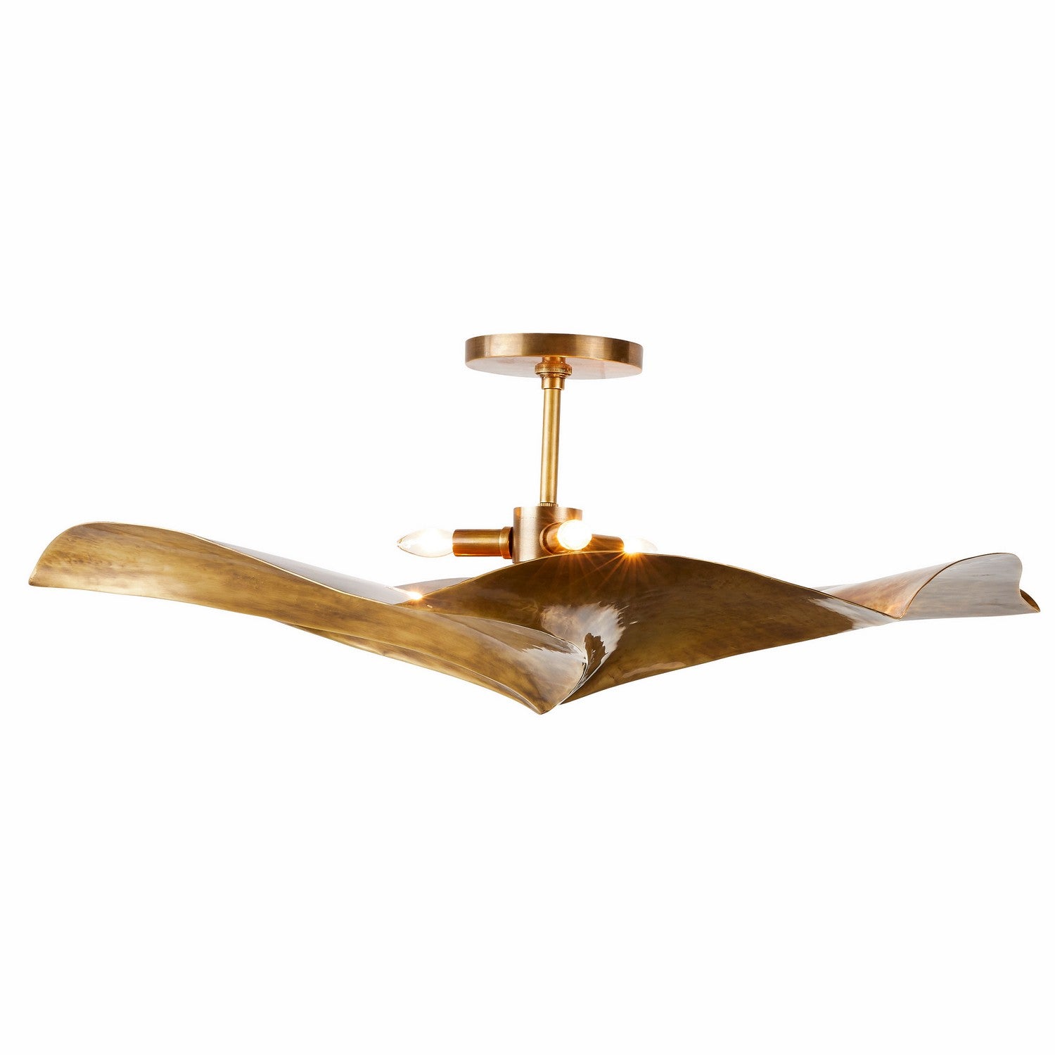 Daniella Three Light Flush Mount in Vintage Brass
