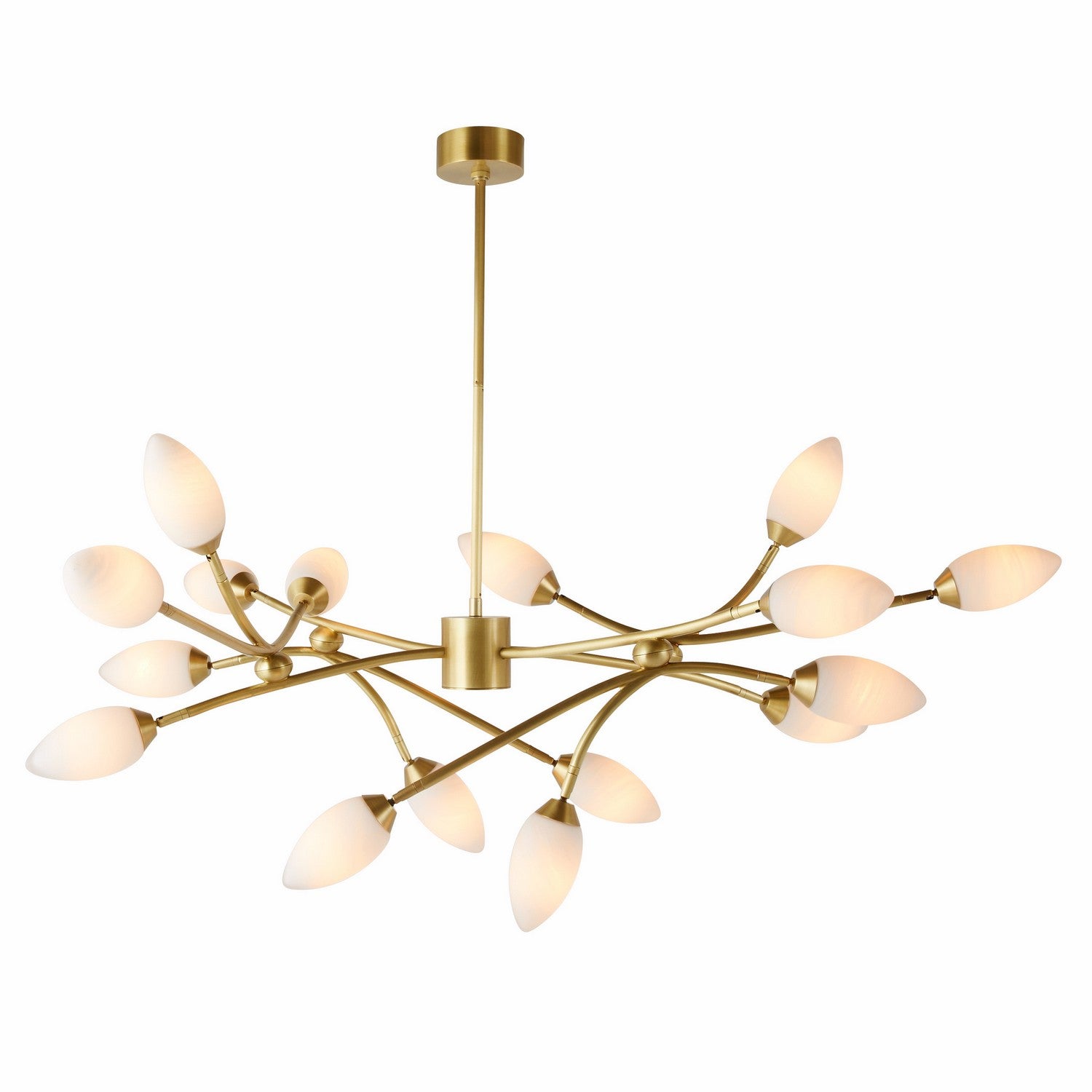 Ember 16 Light Chandelier in Antique Brass/Matte Swirl