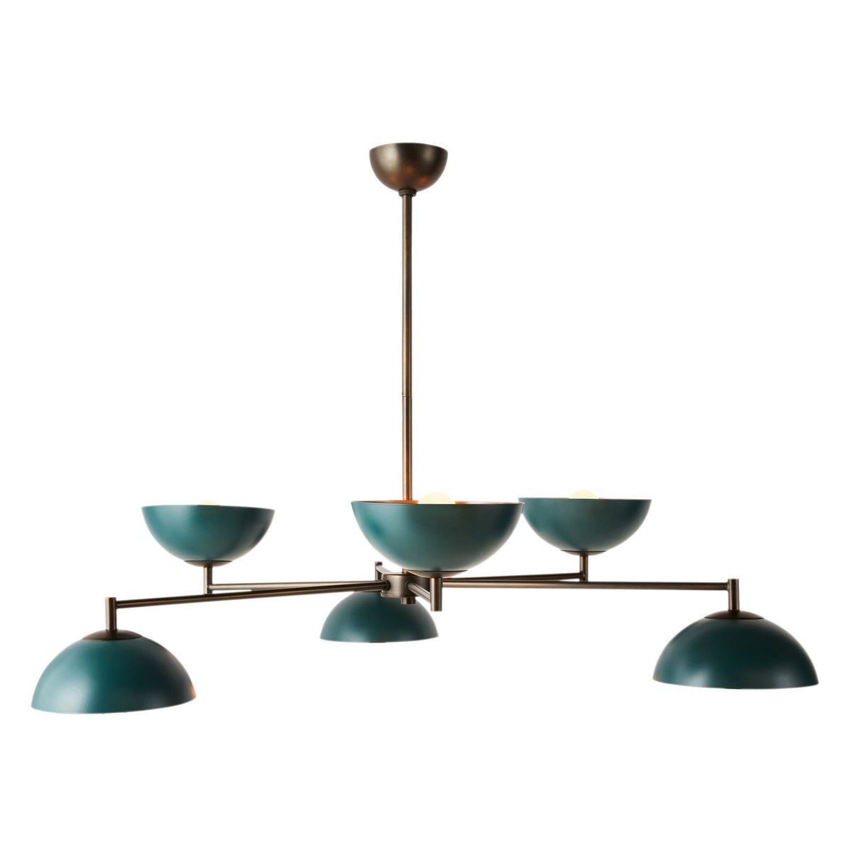 Evansville Six Light Chandelier in Aegean/English Bronze
